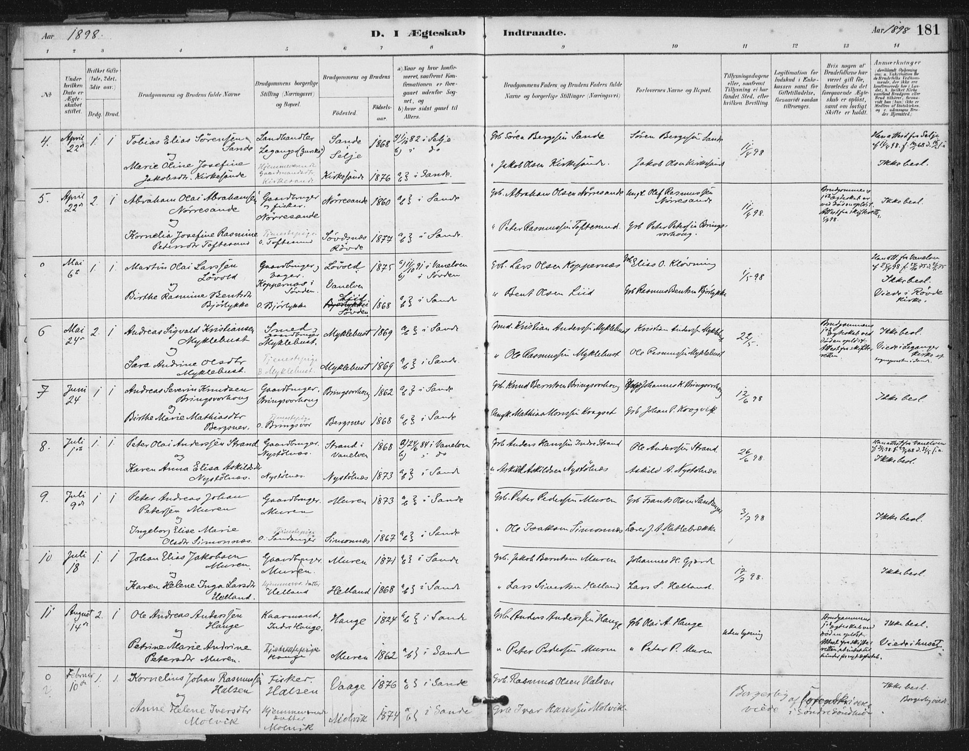 Ministerialprotokoller, klokkerbøker og fødselsregistre - Møre og Romsdal, SAT/A-1454/503/L0037: Ministerialbok nr. 503A05, 1884-1900, s. 181