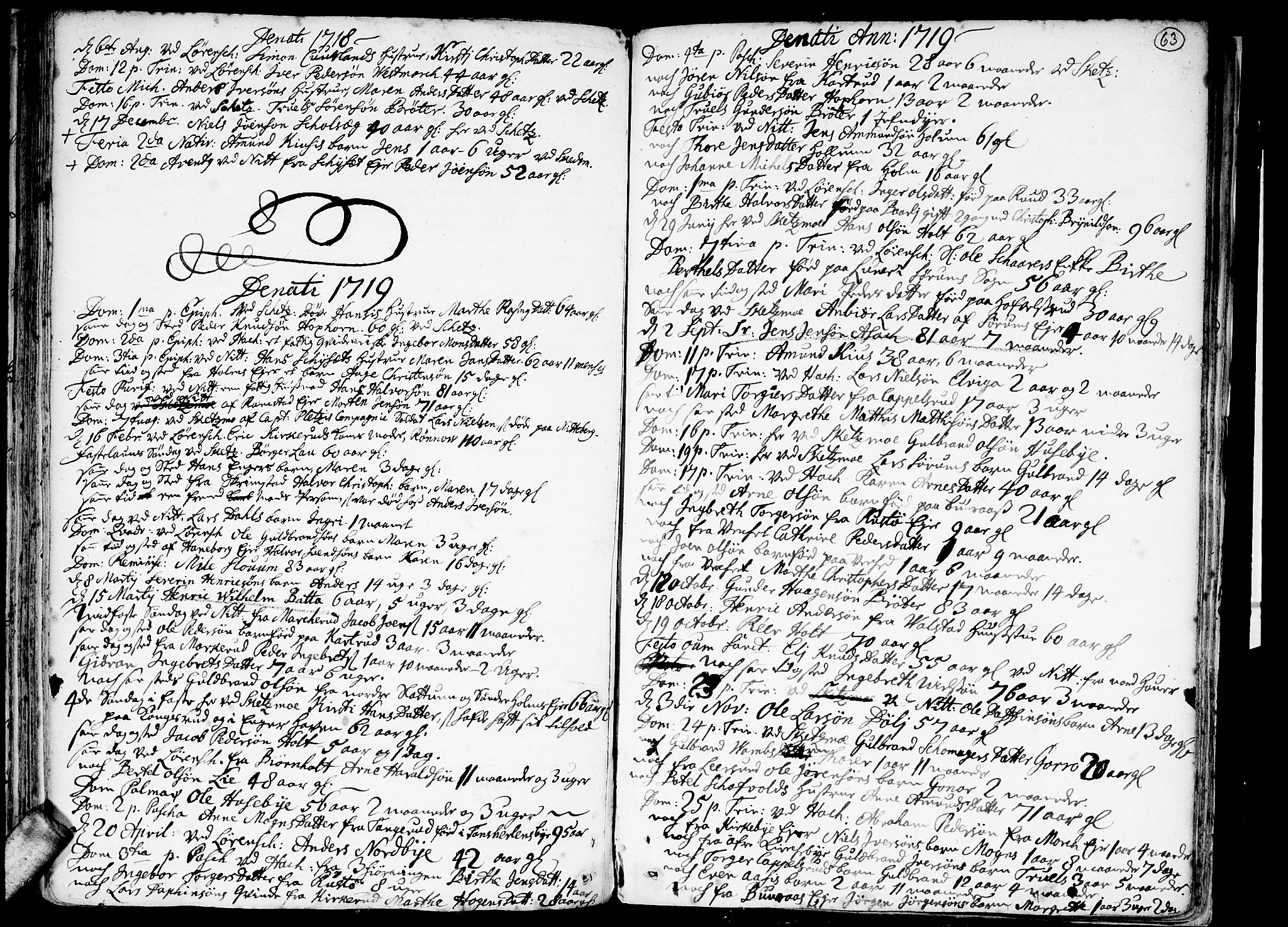 Skedsmo prestekontor Kirkebøker, AV/SAO-A-10033a/F/Fa/L0002: Ministerialbok nr. I 2, 1715-1727, s. 63