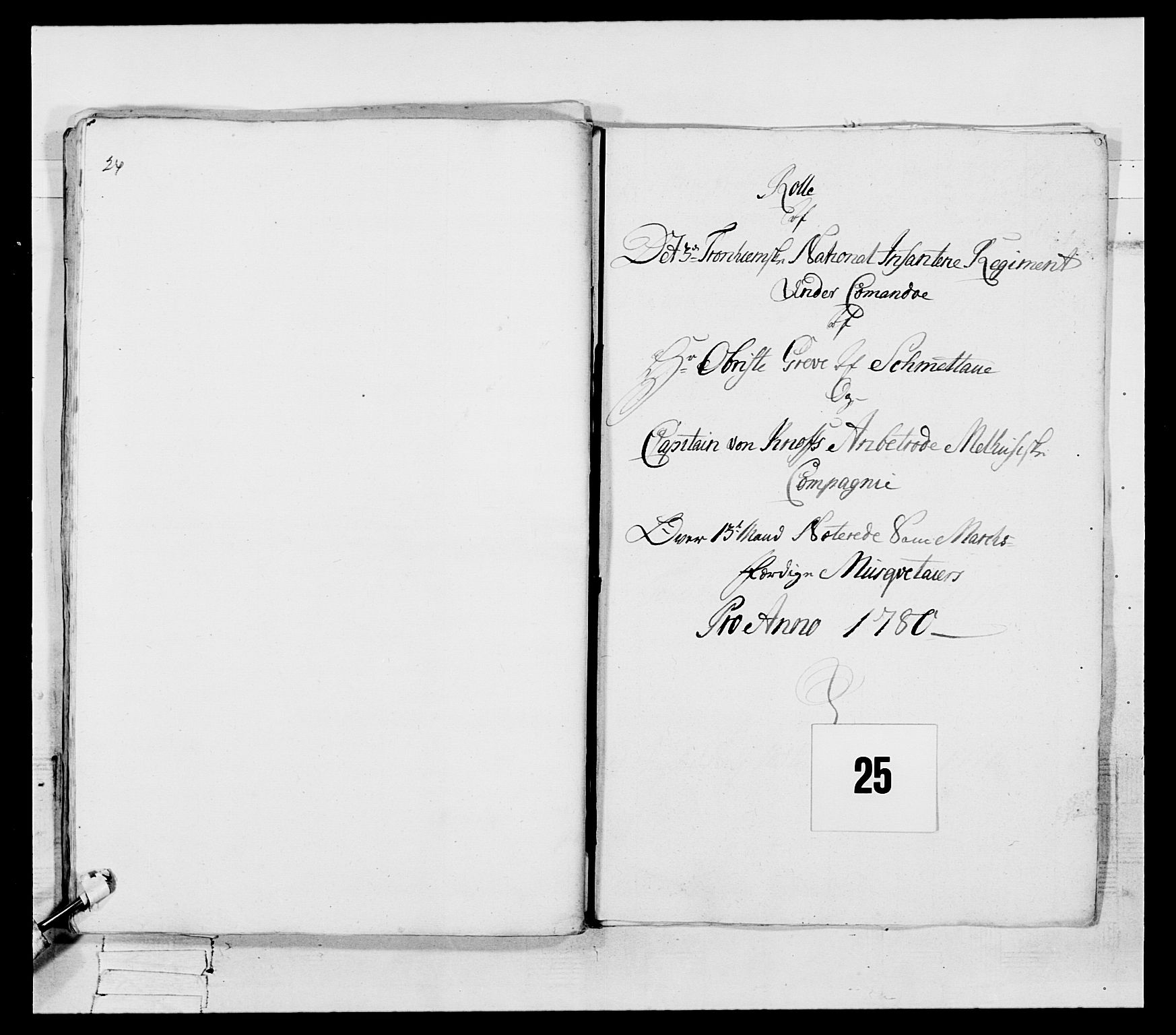 Generalitets- og kommissariatskollegiet, Det kongelige norske kommissariatskollegium, AV/RA-EA-5420/E/Eh/L0087: 3. Trondheimske nasjonale infanteriregiment, 1780, s. 304