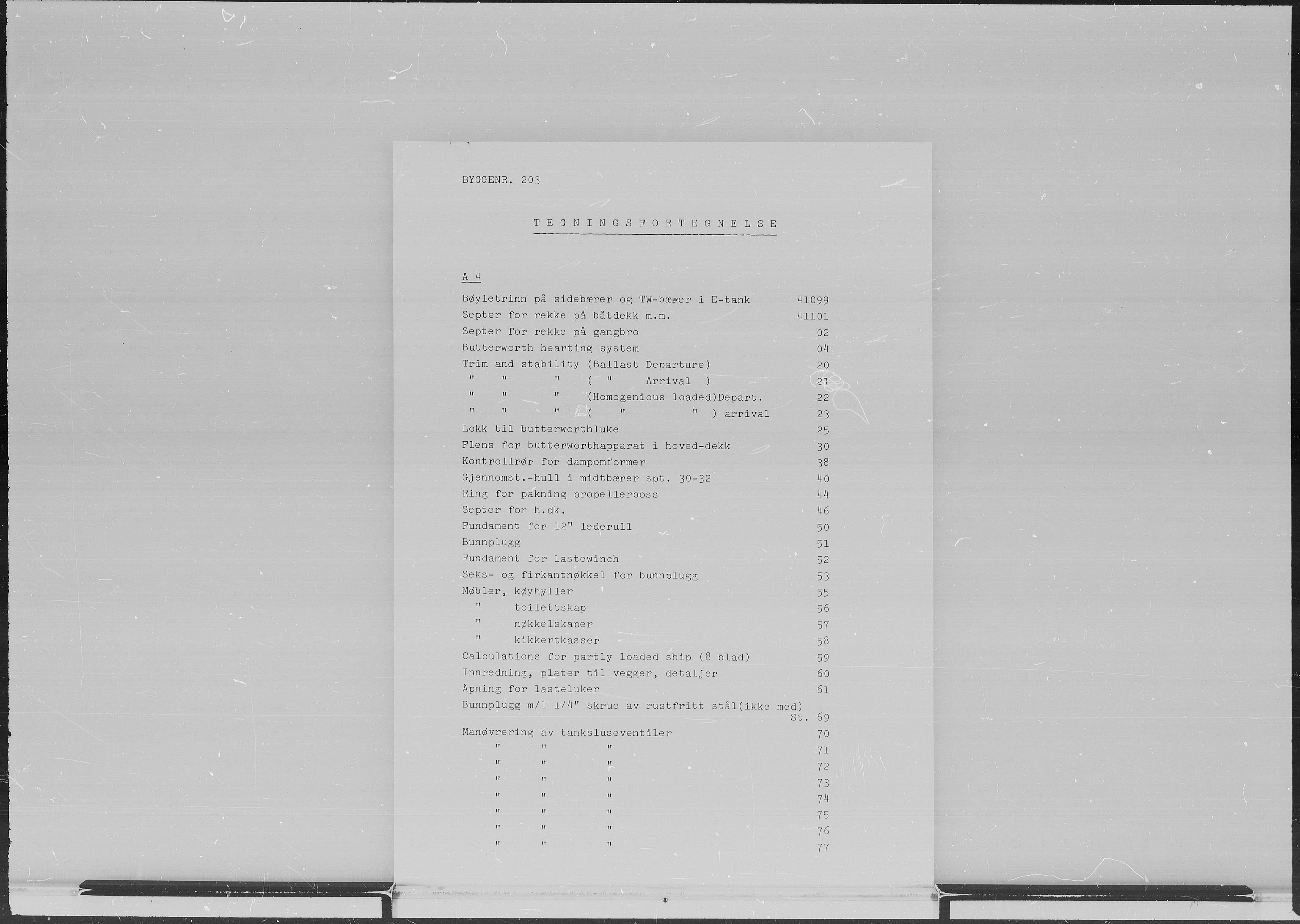 Kristiansand Mekaniske Verksted, SAK/D/0612/G/Ga/L0006/0002: Reprofoto av tegninger m.m. / 36 mm mikrofilmruller, reprofoto av skipstegninger, byggenr. 134-212, s. 1