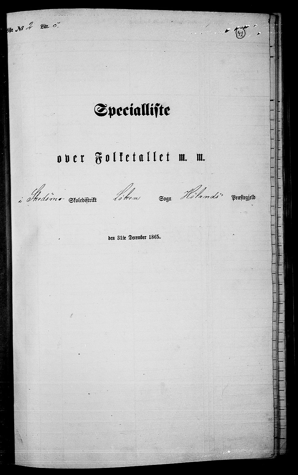 RA, Folketelling 1865 for 0221P Høland prestegjeld, 1865, s. 70