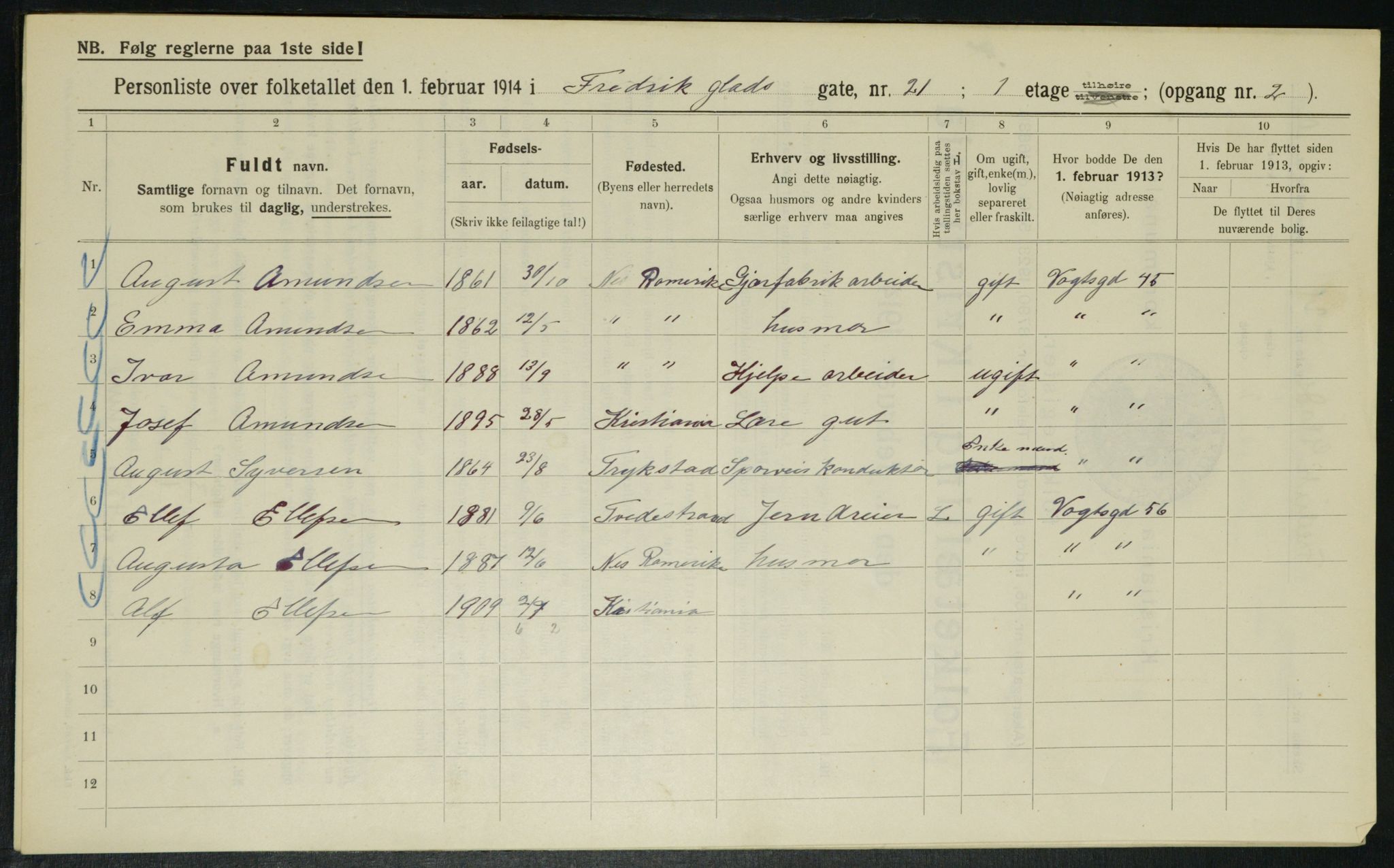 OBA, Kommunal folketelling 1.2.1914 for Kristiania, 1914, s. 26771