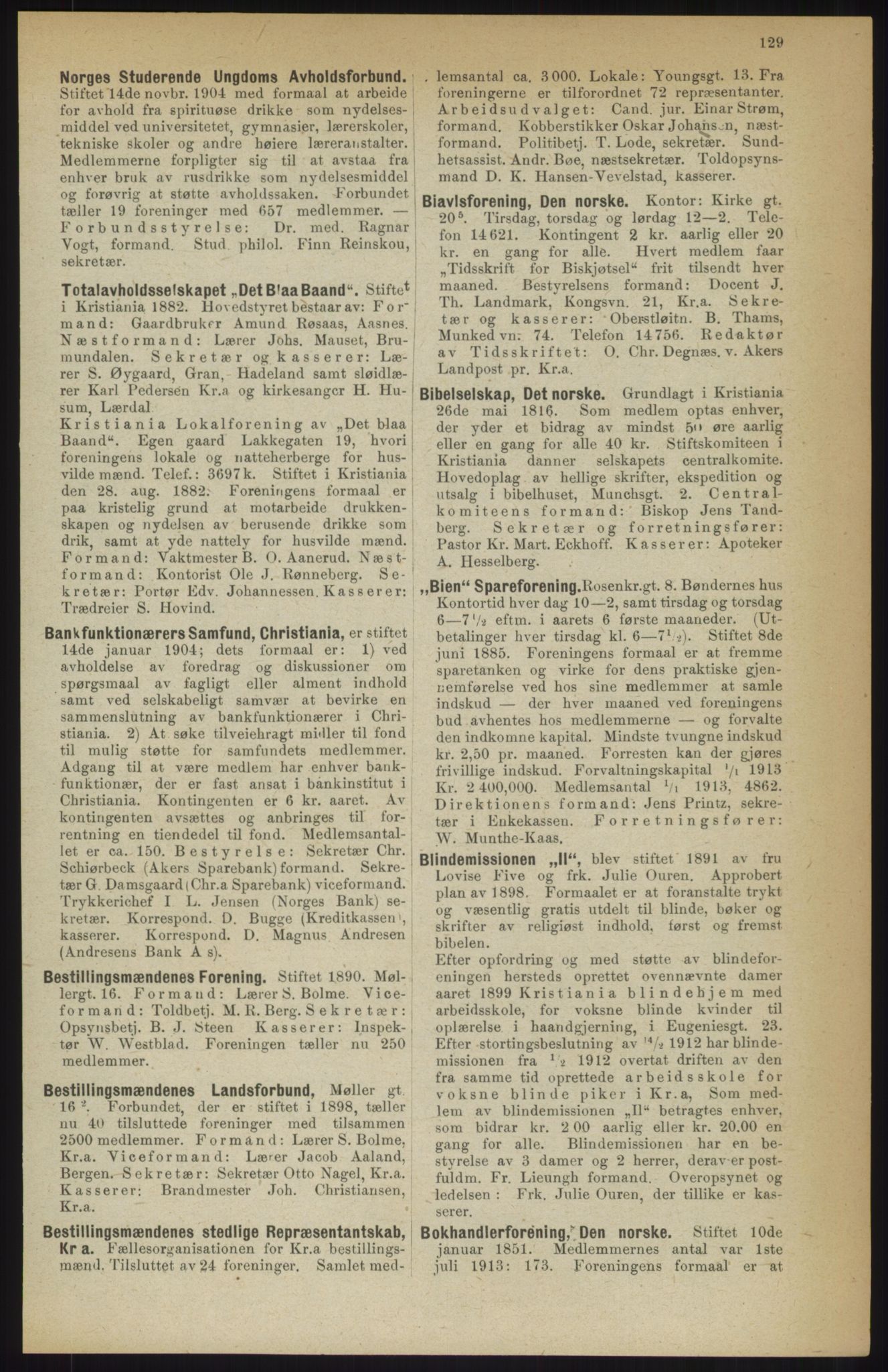 Kristiania/Oslo adressebok, PUBL/-, 1914, s. 129