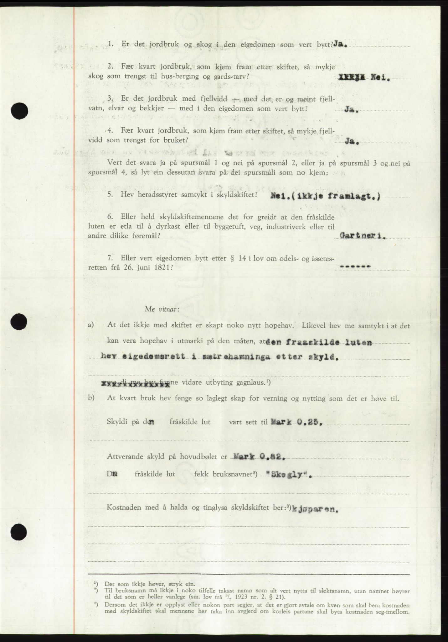 Søre Sunnmøre sorenskriveri, AV/SAT-A-4122/1/2/2C/L0084: Pantebok nr. 10A, 1949-1949, Dagboknr: 480/1949