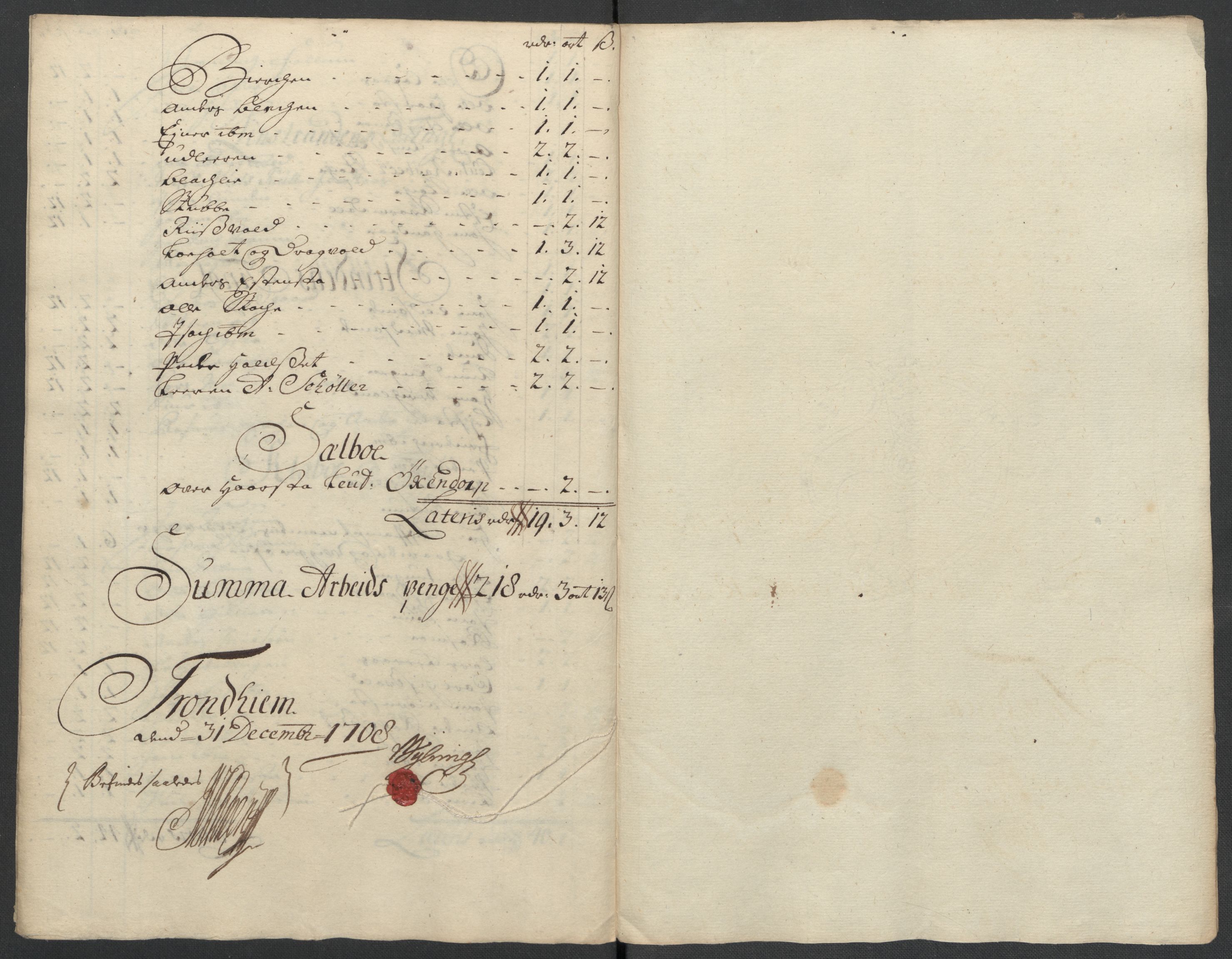 Rentekammeret inntil 1814, Reviderte regnskaper, Fogderegnskap, RA/EA-4092/R61/L4110: Fogderegnskap Strinda og Selbu, 1707-1708, s. 413