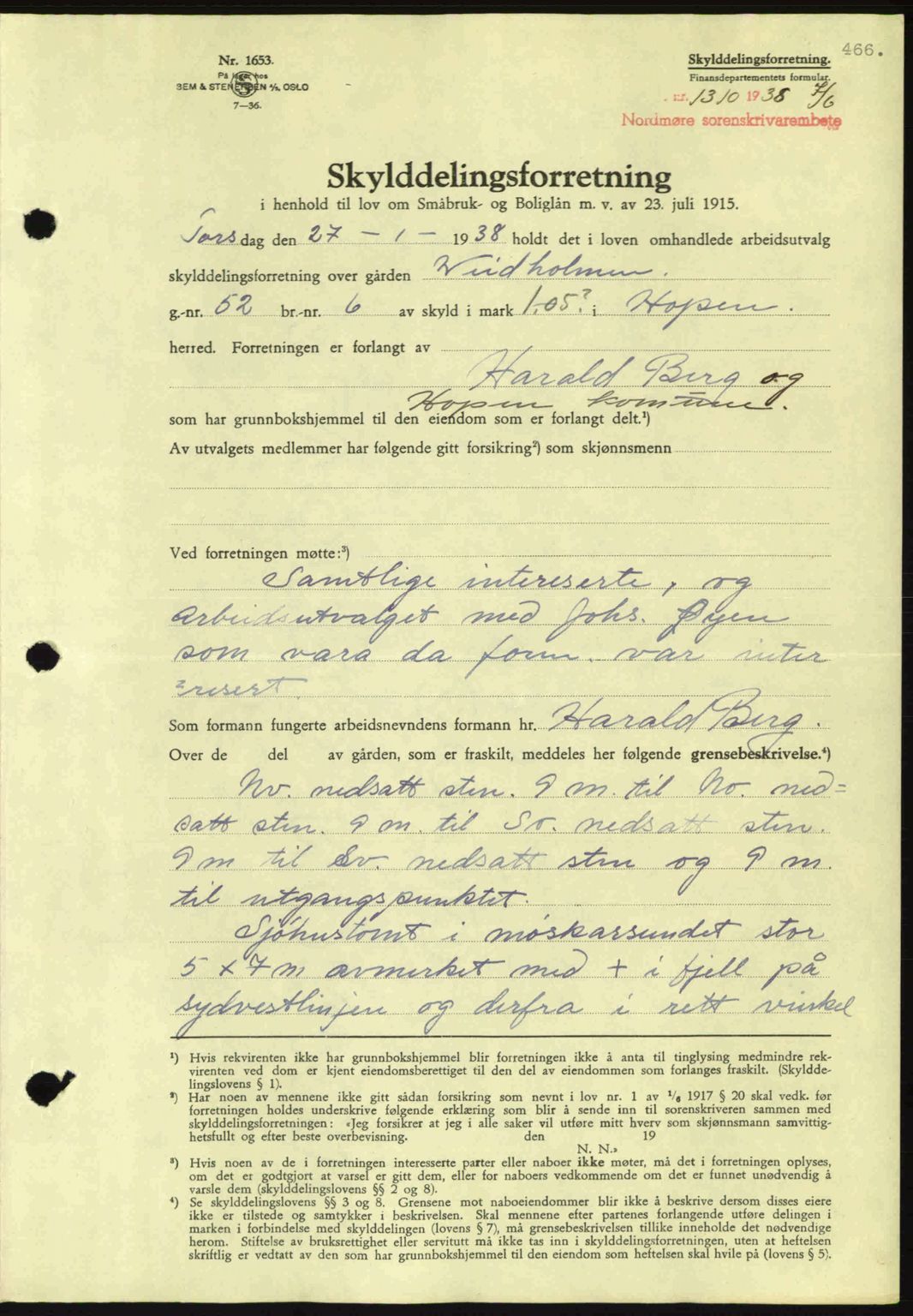 Nordmøre sorenskriveri, SAT/A-4132/1/2/2Ca: Pantebok nr. A83, 1938-1938, Dagboknr: 1310/1938
