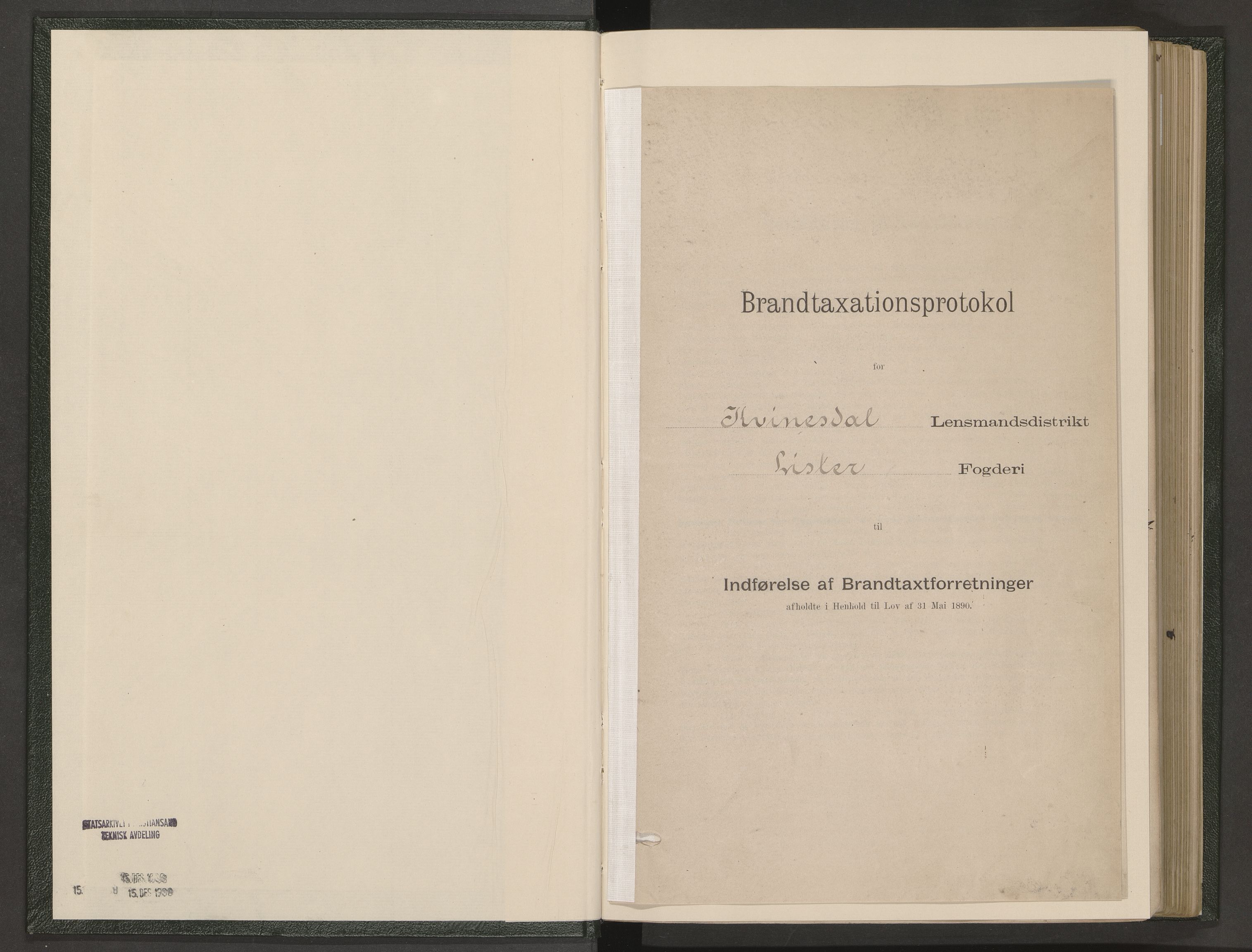 Norges Brannkasse Kvinesdal, SAK/2241-0031/F/Fa/L0002: Branntakstprotokoll nr. 2, 1894-1914