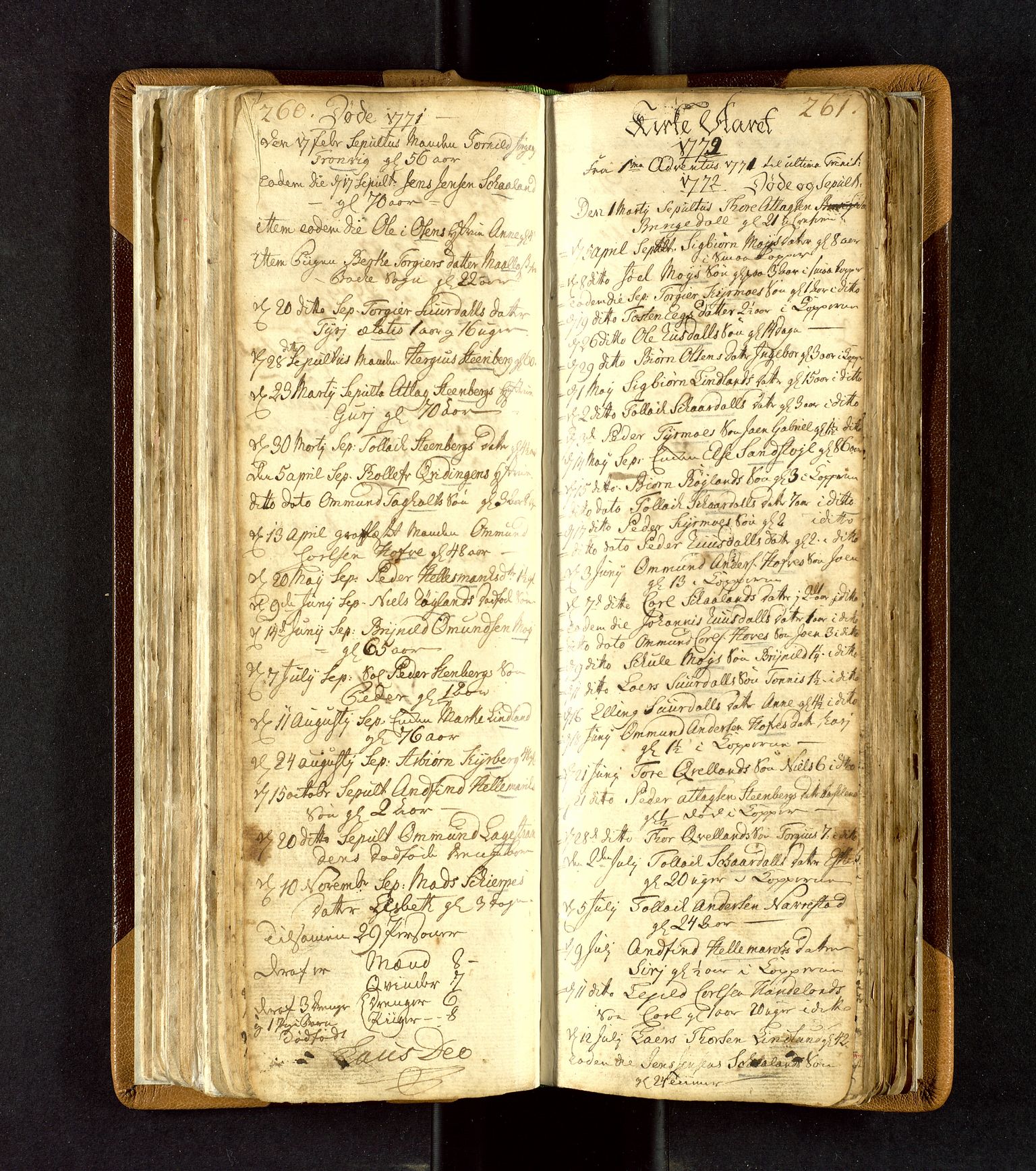 Lund sokneprestkontor, AV/SAST-A-101809/S06/L0003: Ministerialbok nr. A 3, 1761-1801, s. 260-261