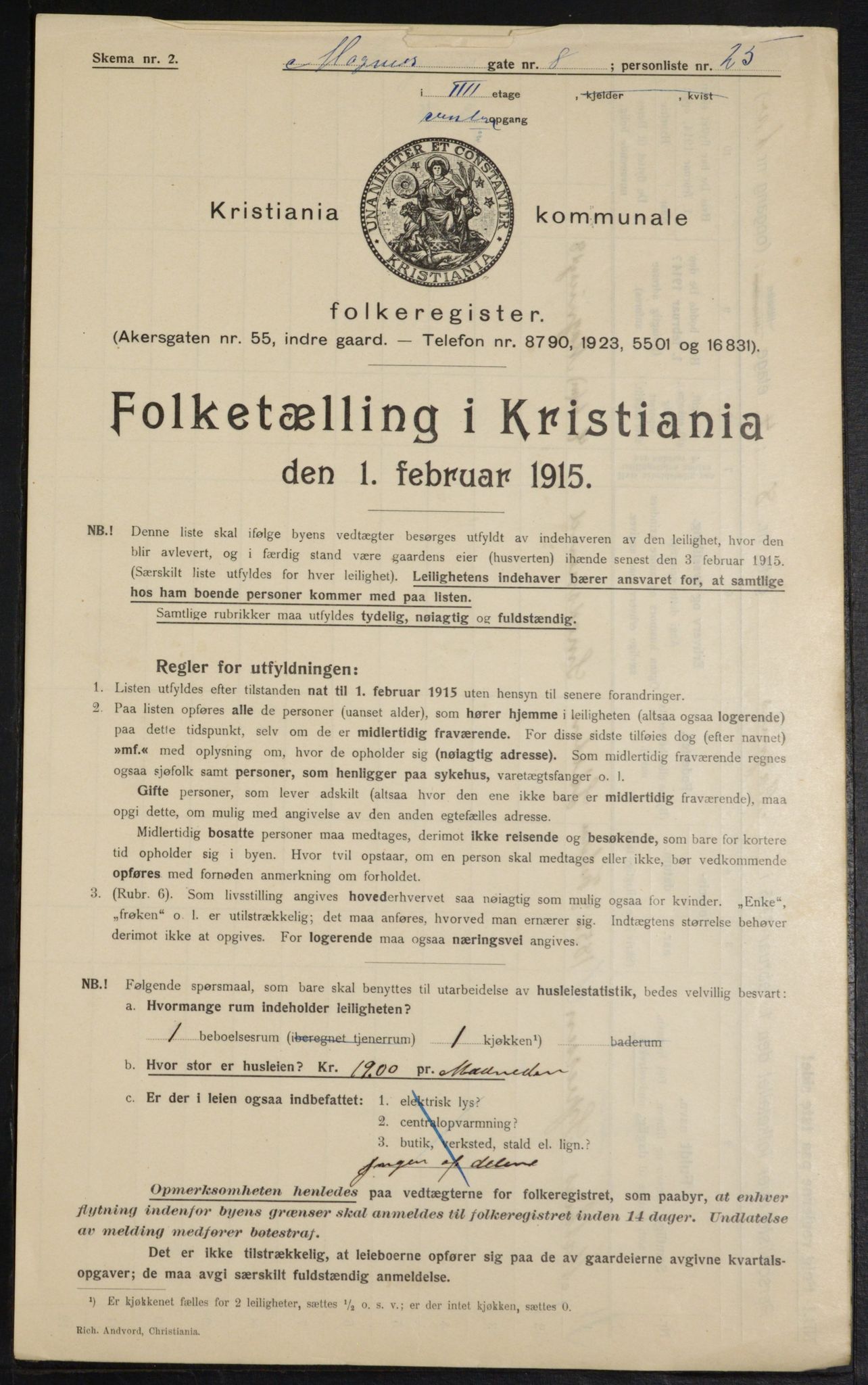 OBA, Kommunal folketelling 1.2.1915 for Kristiania, 1915, s. 58976