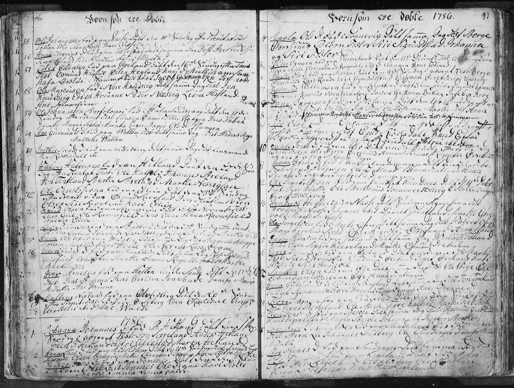 Hjelmeland sokneprestkontor, AV/SAST-A-101843/01/IV/L0001: Ministerialbok nr. A 1, 1760-1799, s. 96-97