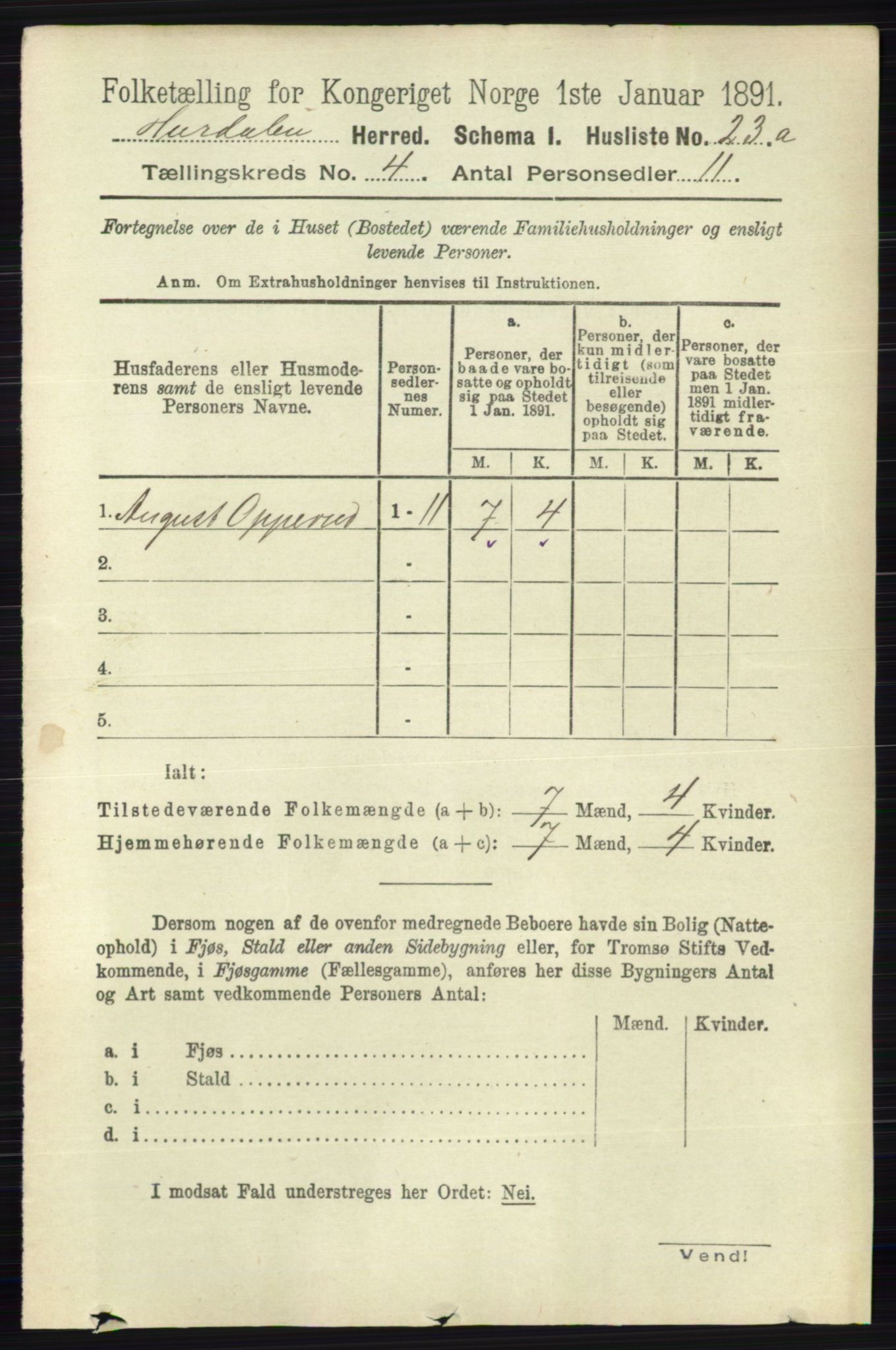 RA, Folketelling 1891 for 0239 Hurdal herred, 1891, s. 1346