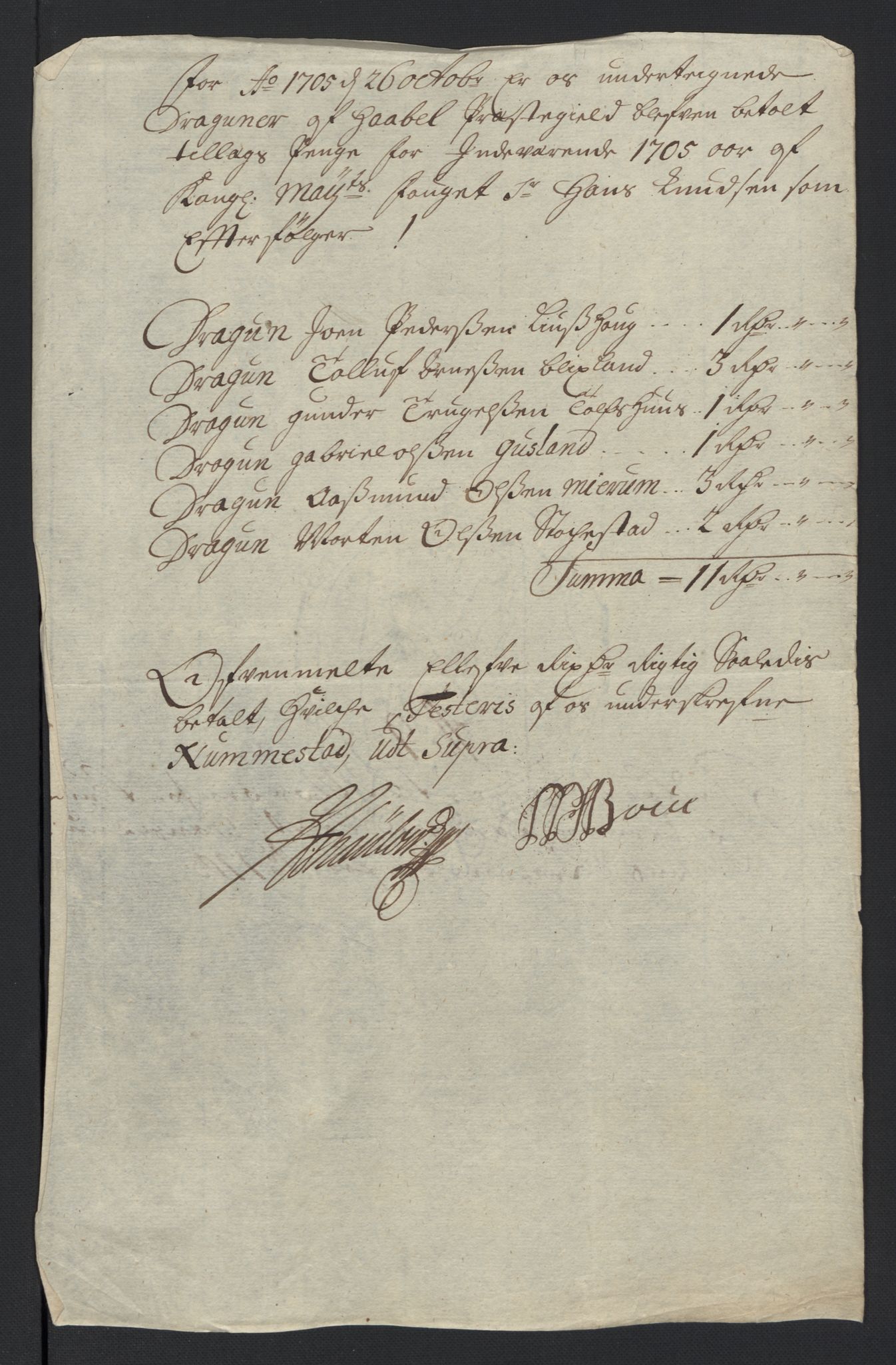Rentekammeret inntil 1814, Reviderte regnskaper, Fogderegnskap, AV/RA-EA-4092/R04/L0133: Fogderegnskap Moss, Onsøy, Tune, Veme og Åbygge, 1705-1706, s. 101