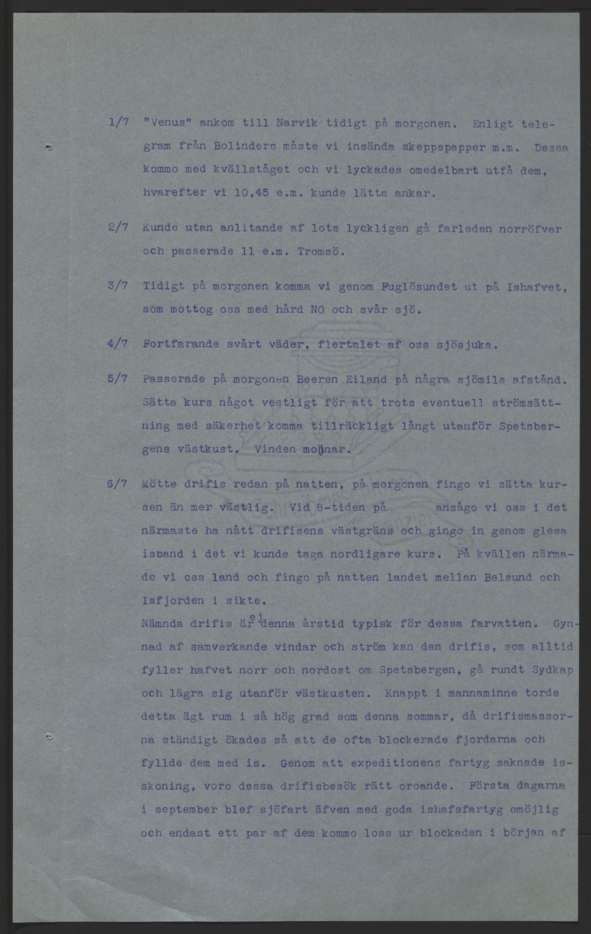 Store Norske Spitsbergen Kulkompani A/S, AV/SATØ-P-0073/01/X15/L0449/0001: Ekspedisjoner / Ekspedisjoner - Spitsbergenekspedisjonene, 1910, s. 2