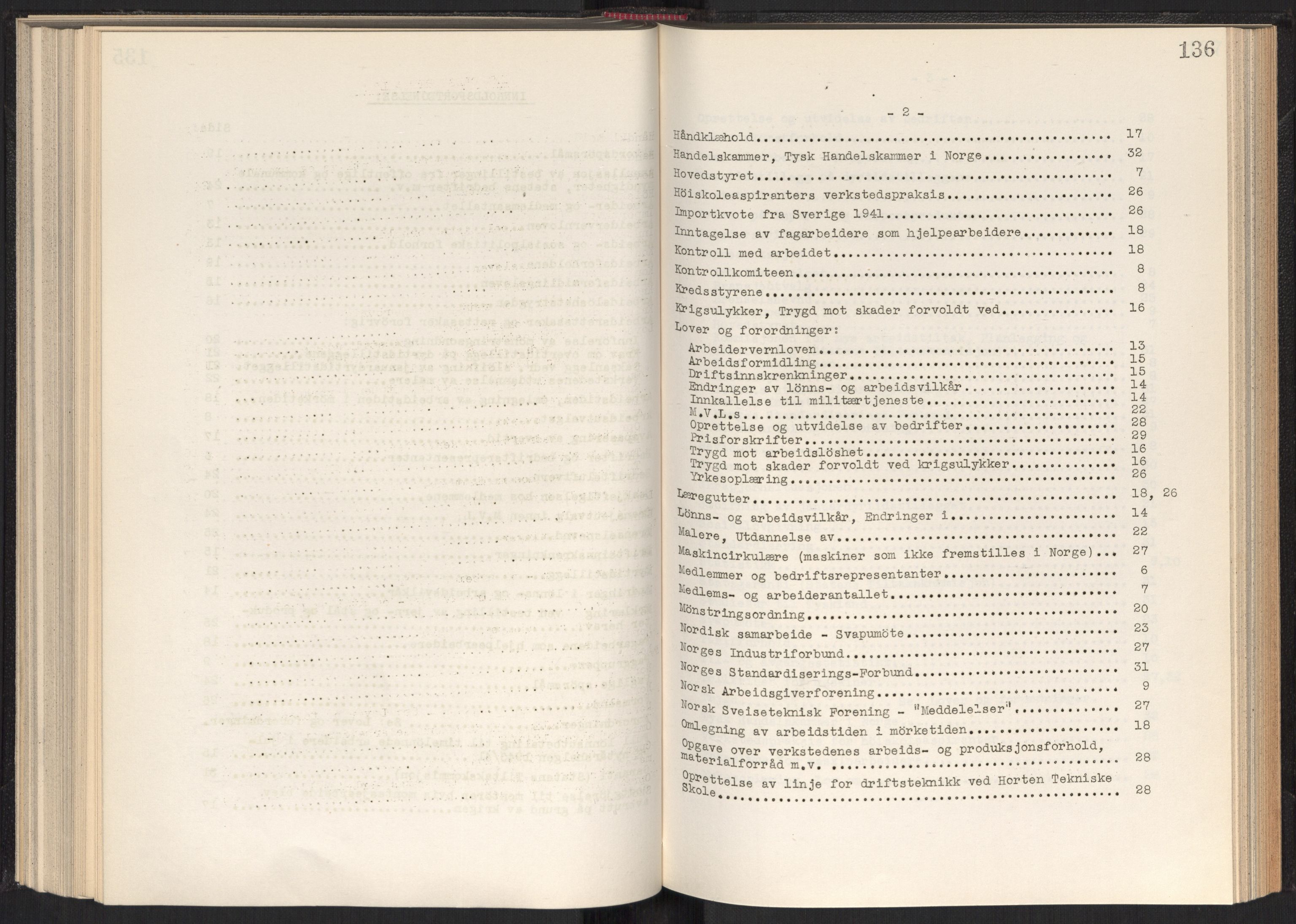 Teknologibedriftenes Landsforening TBL, AV/RA-PA-1700/A/Ad/L0006: Årsberetning med register, 1937-1943, s. 136