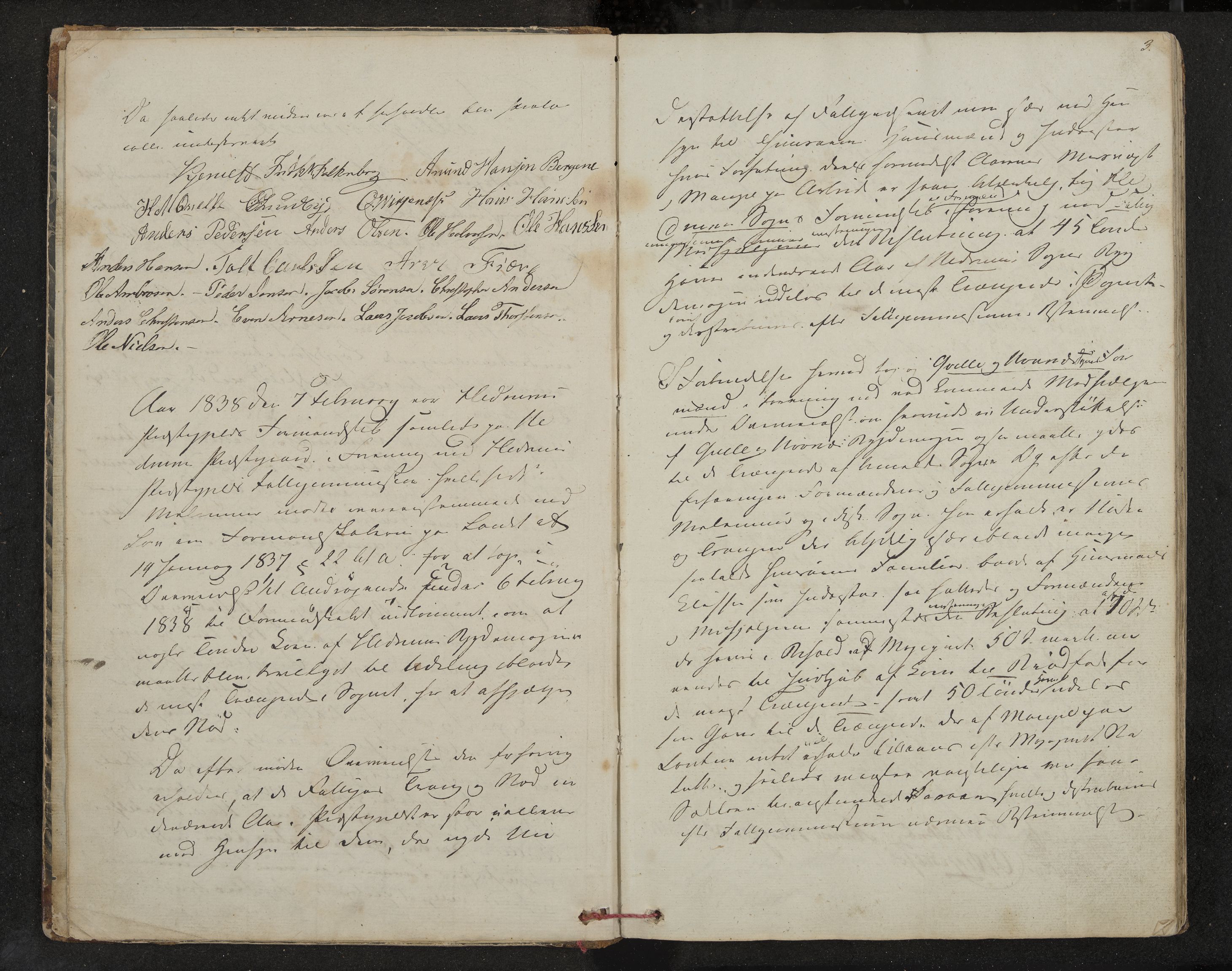 Hedrum formannskap og sentraladministrasjon, IKAK/0727021/A/Aa/L0001: Møtebok med register, 1837-1853, s. 3