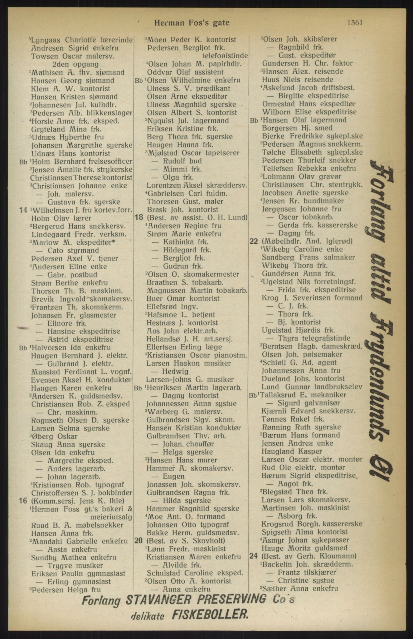 Kristiania/Oslo adressebok, PUBL/-, 1914, s. 1361