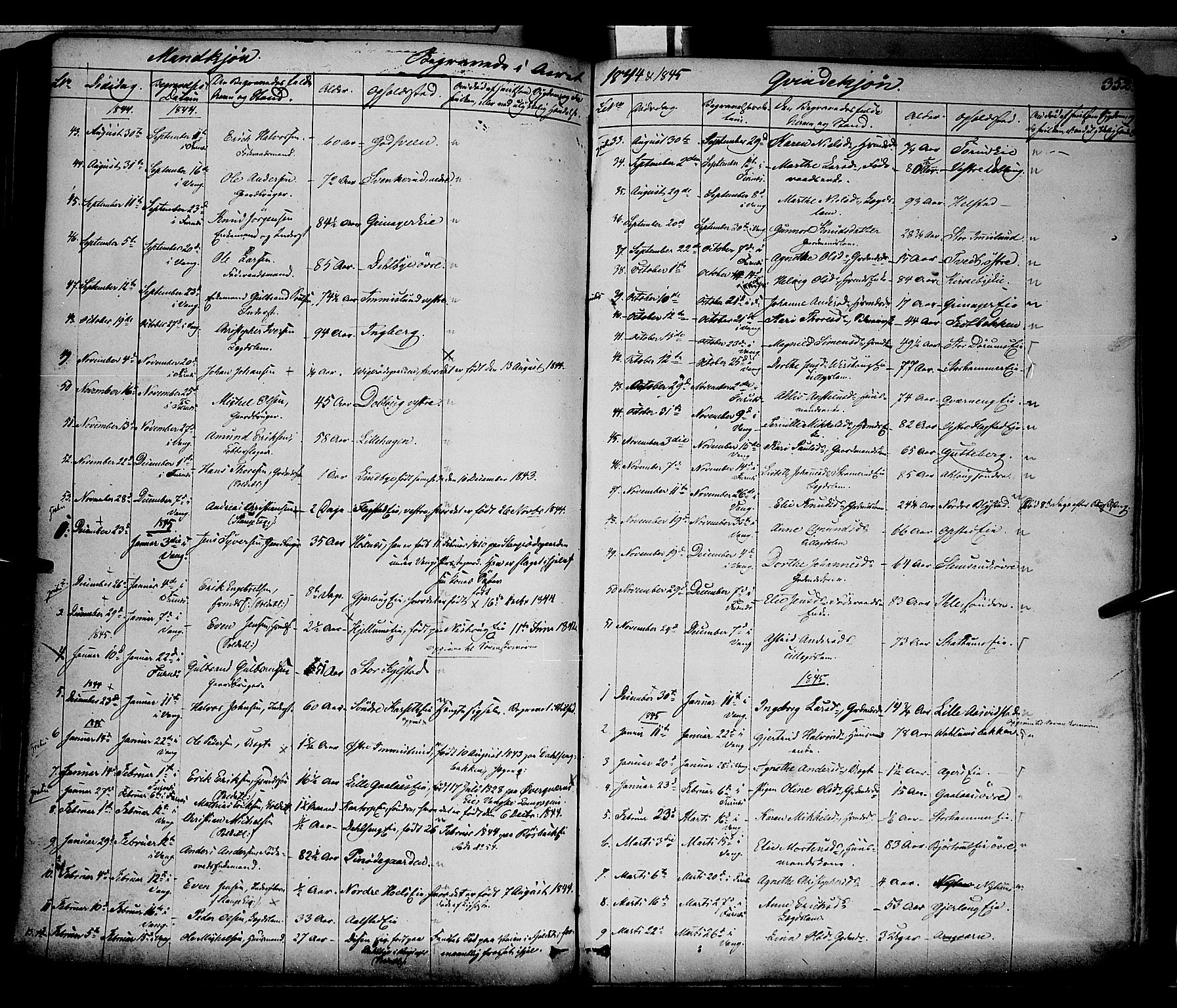 Vang prestekontor, Hedmark, AV/SAH-PREST-008/H/Ha/Haa/L0010: Ministerialbok nr. 10, 1841-1855, s. 352