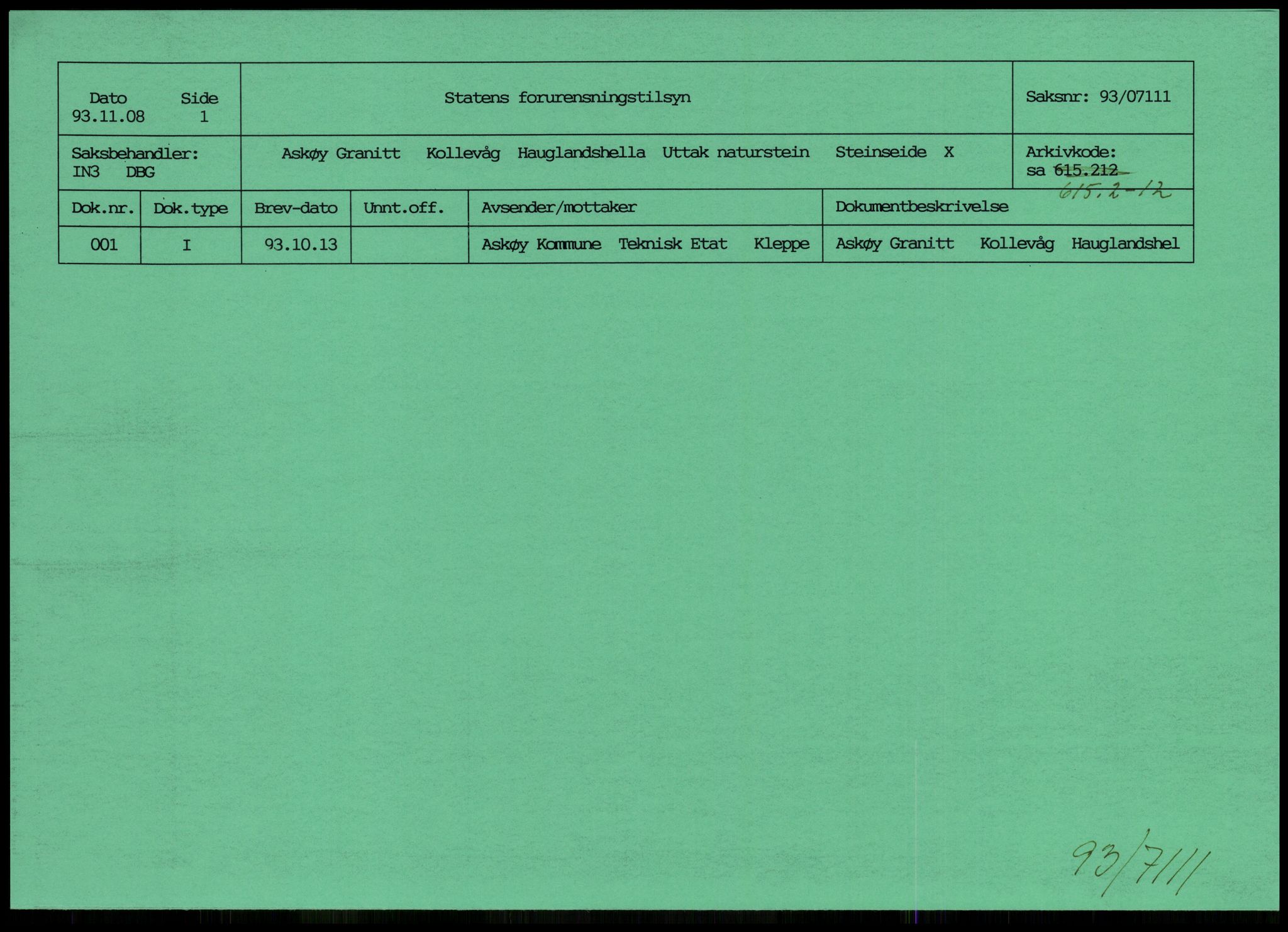 Statens forurensningstilsyn, hovedkontoret, AV/RA-S-4136/1/D/Da/L1368: Kommunalt avløpsvann, slam og avfall, vannforsyning, analyse, akvakultur og produktkontroll, 1983-1993, s. 175