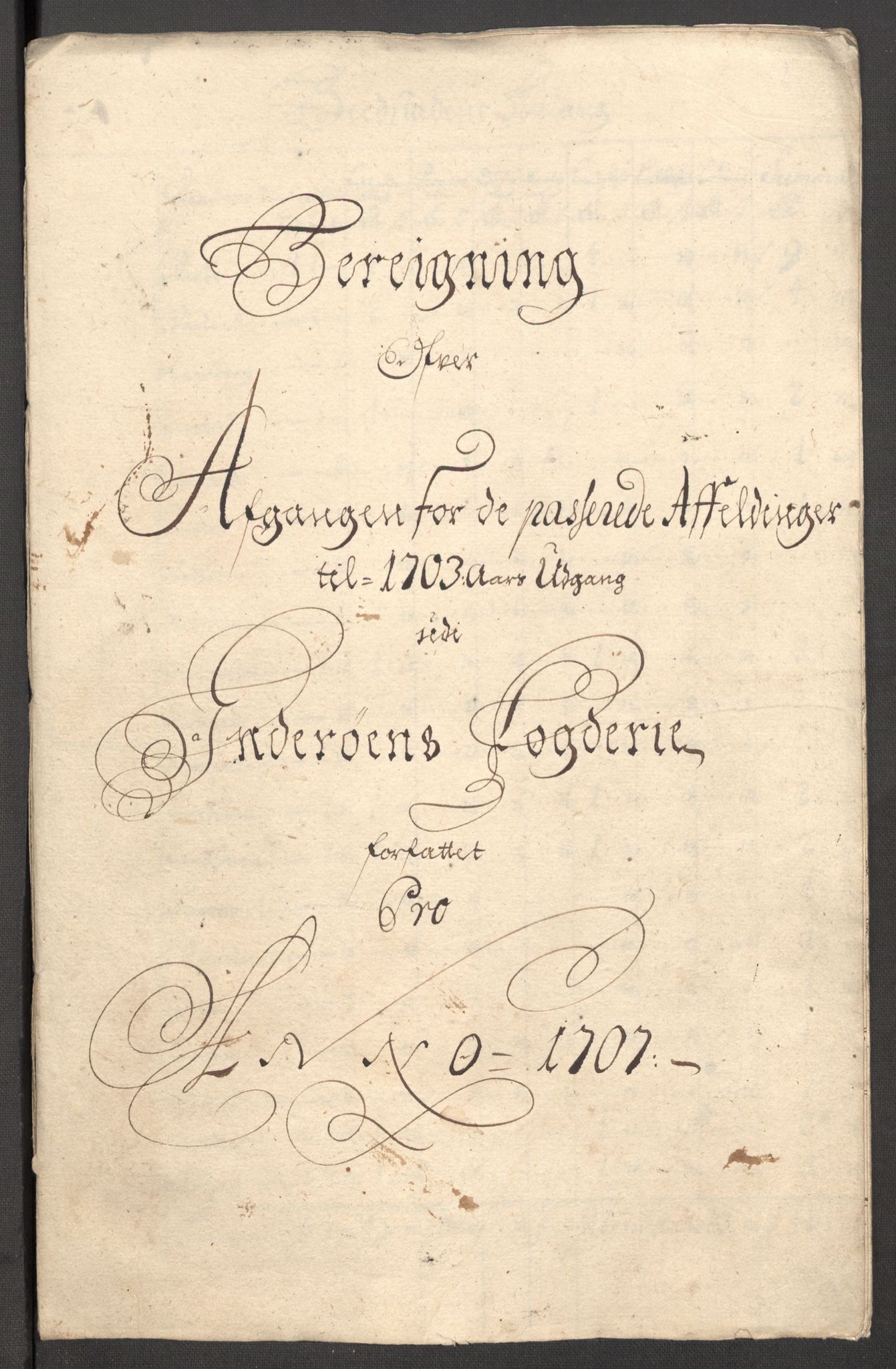 Rentekammeret inntil 1814, Reviderte regnskaper, Fogderegnskap, AV/RA-EA-4092/R63/L4315: Fogderegnskap Inderøy, 1706-1707, s. 507