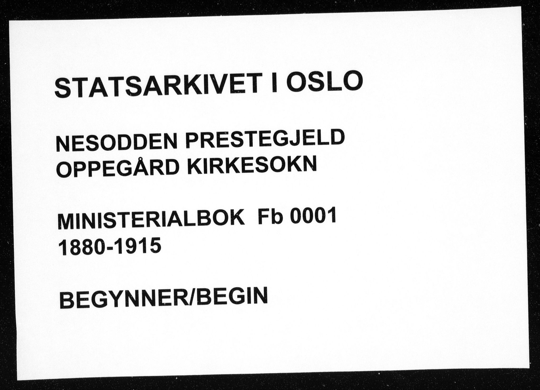 Nesodden prestekontor Kirkebøker, SAO/A-10013/F/Fb/L0001: Ministerialbok nr. II 1, 1880-1915