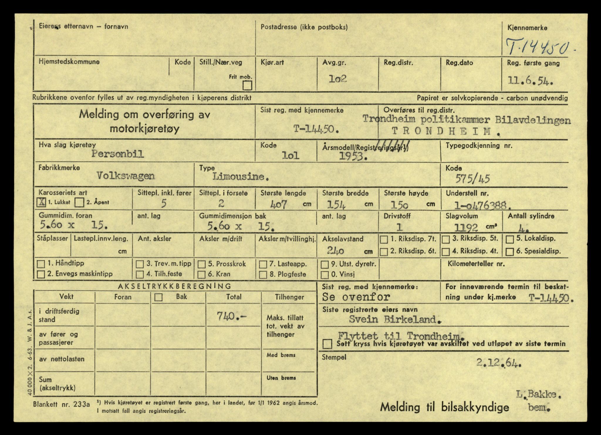 Møre og Romsdal vegkontor - Ålesund trafikkstasjon, SAT/A-4099/F/Fe/L0046: Registreringskort for kjøretøy T 14445 - T 14579, 1927-1998