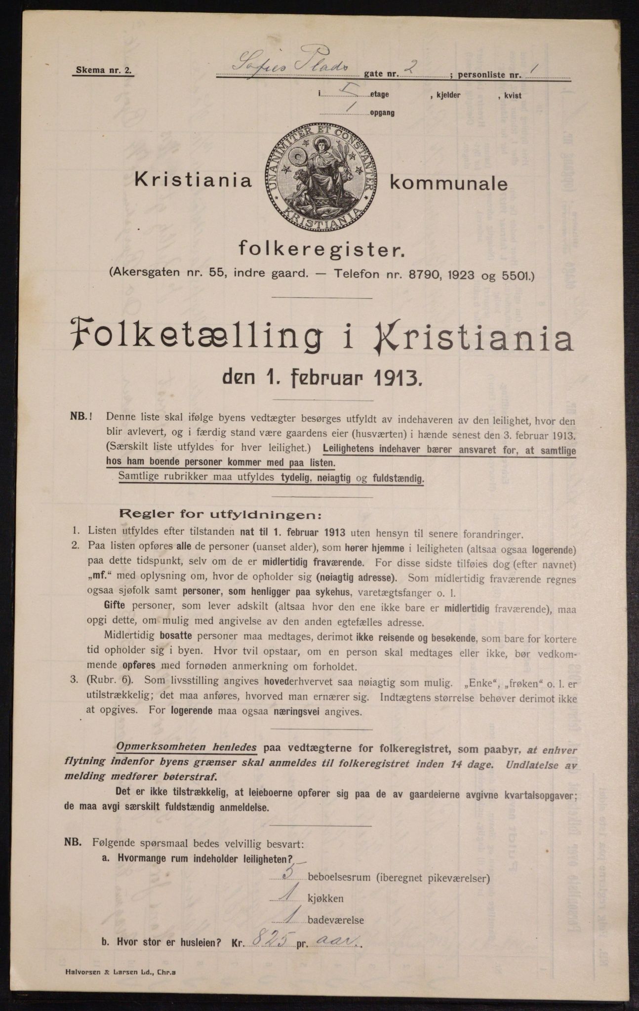 OBA, Kommunal folketelling 1.2.1913 for Kristiania, 1913, s. 99397