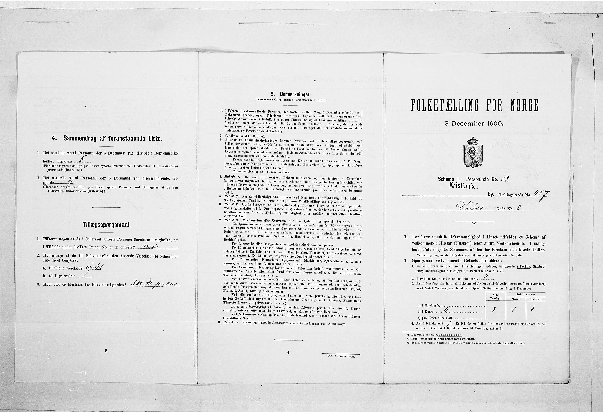 SAO, Folketelling 1900 for 0301 Kristiania kjøpstad, 1900, s. 111863