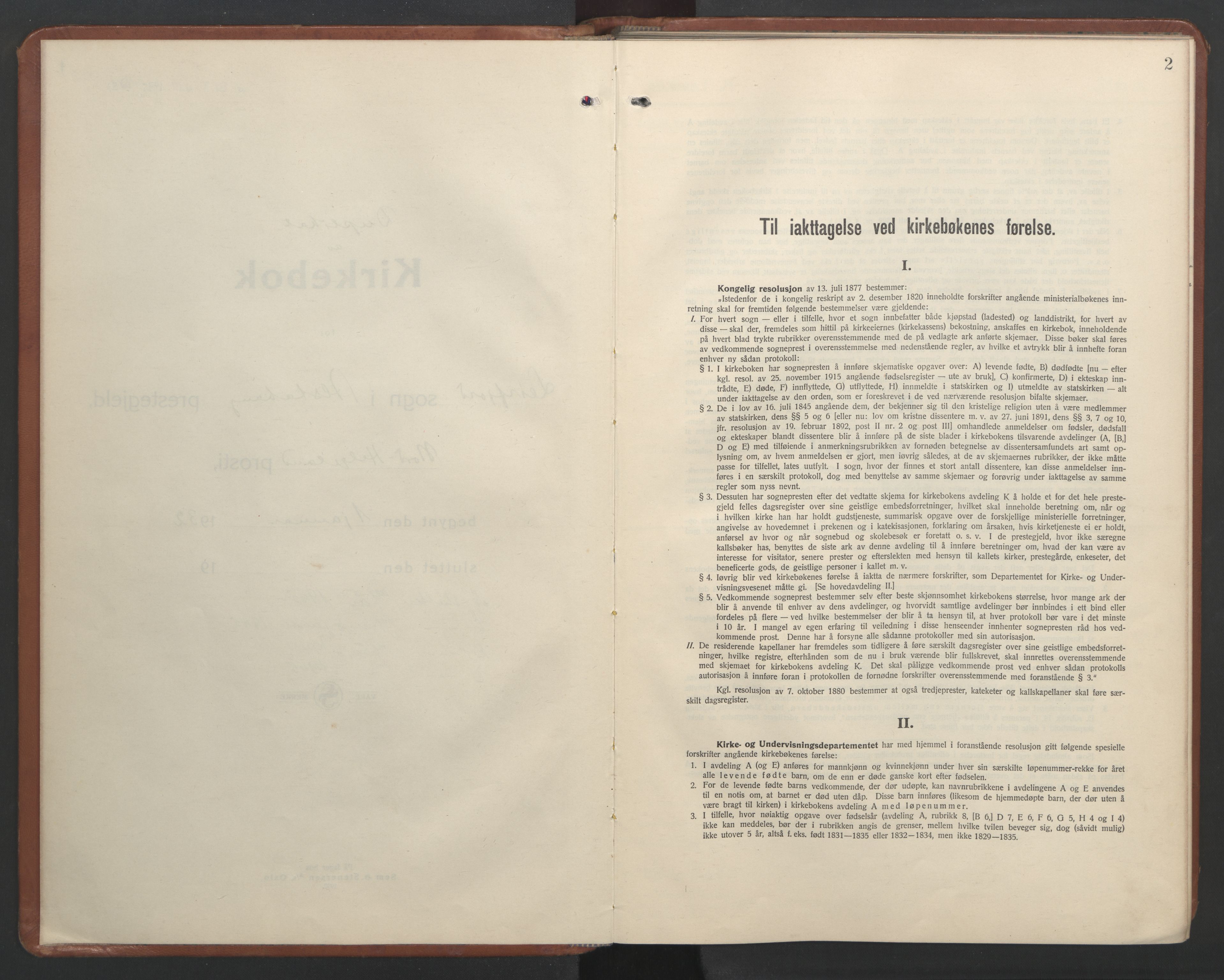 Ministerialprotokoller, klokkerbøker og fødselsregistre - Nordland, AV/SAT-A-1459/832/L0496: Klokkerbok nr. 832C03, 1932-1945, s. 2