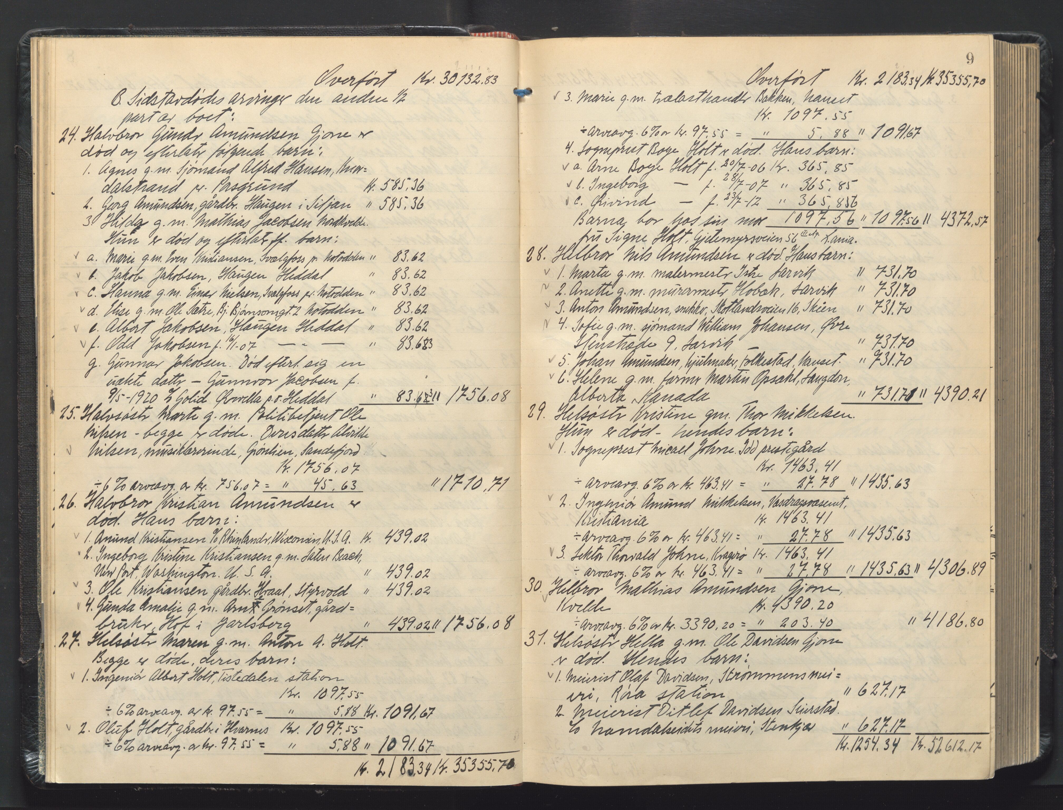 Larvik sorenskriveri, AV/SAKO-A-83/H/Hd/Hdd/L0011: Skifteutlodningsprotokoll, 1924-1932, s. 9