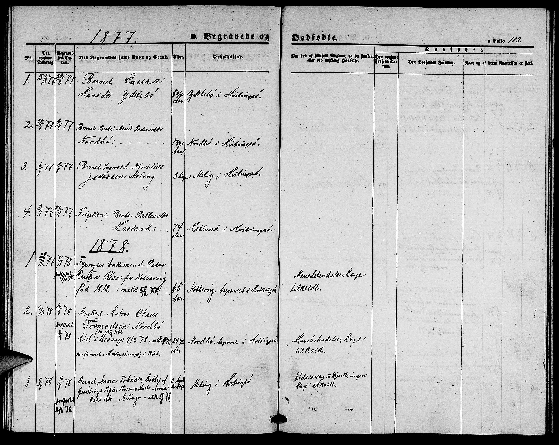 Rennesøy sokneprestkontor, SAST/A -101827/H/Ha/Hab/L0003: Klokkerbok nr. B 3, 1855-1888, s. 112