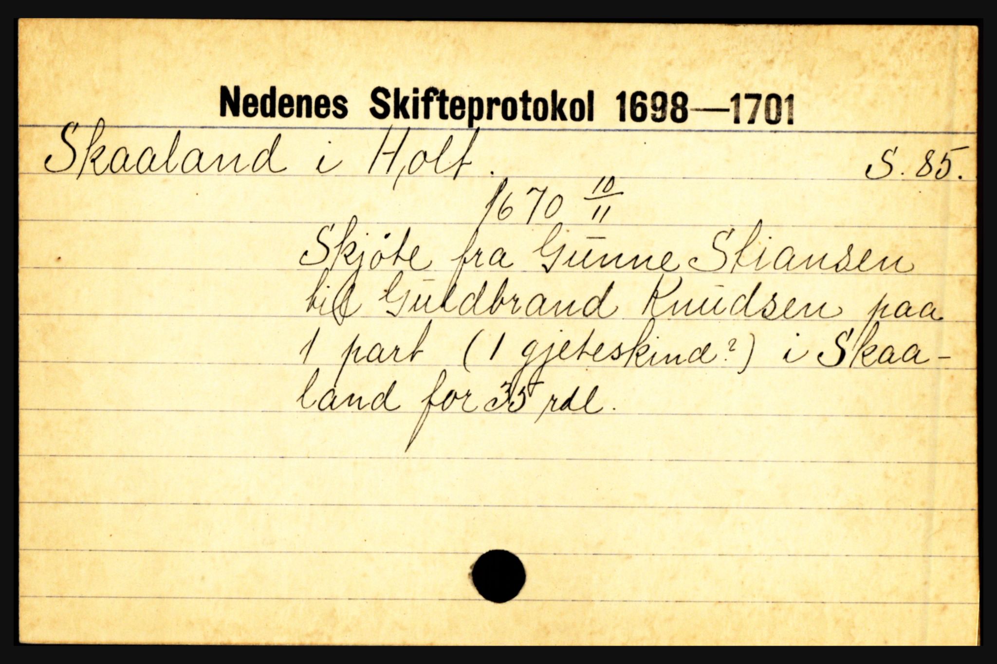 Nedenes sorenskriveri før 1824, AV/SAK-1221-0007/H, s. 27269