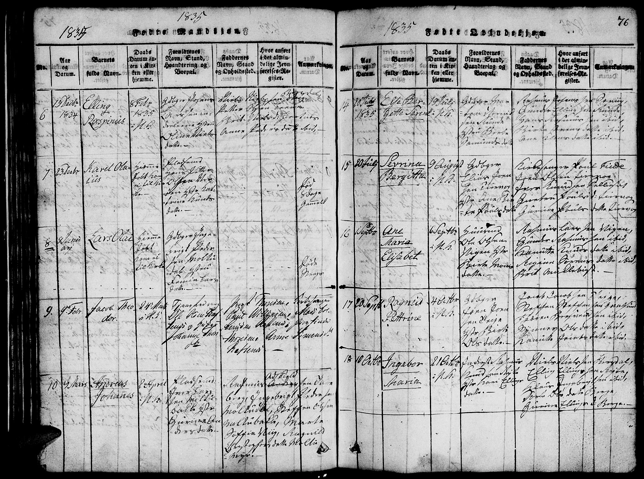 Ministerialprotokoller, klokkerbøker og fødselsregistre - Møre og Romsdal, AV/SAT-A-1454/507/L0078: Klokkerbok nr. 507C01, 1816-1840, s. 76