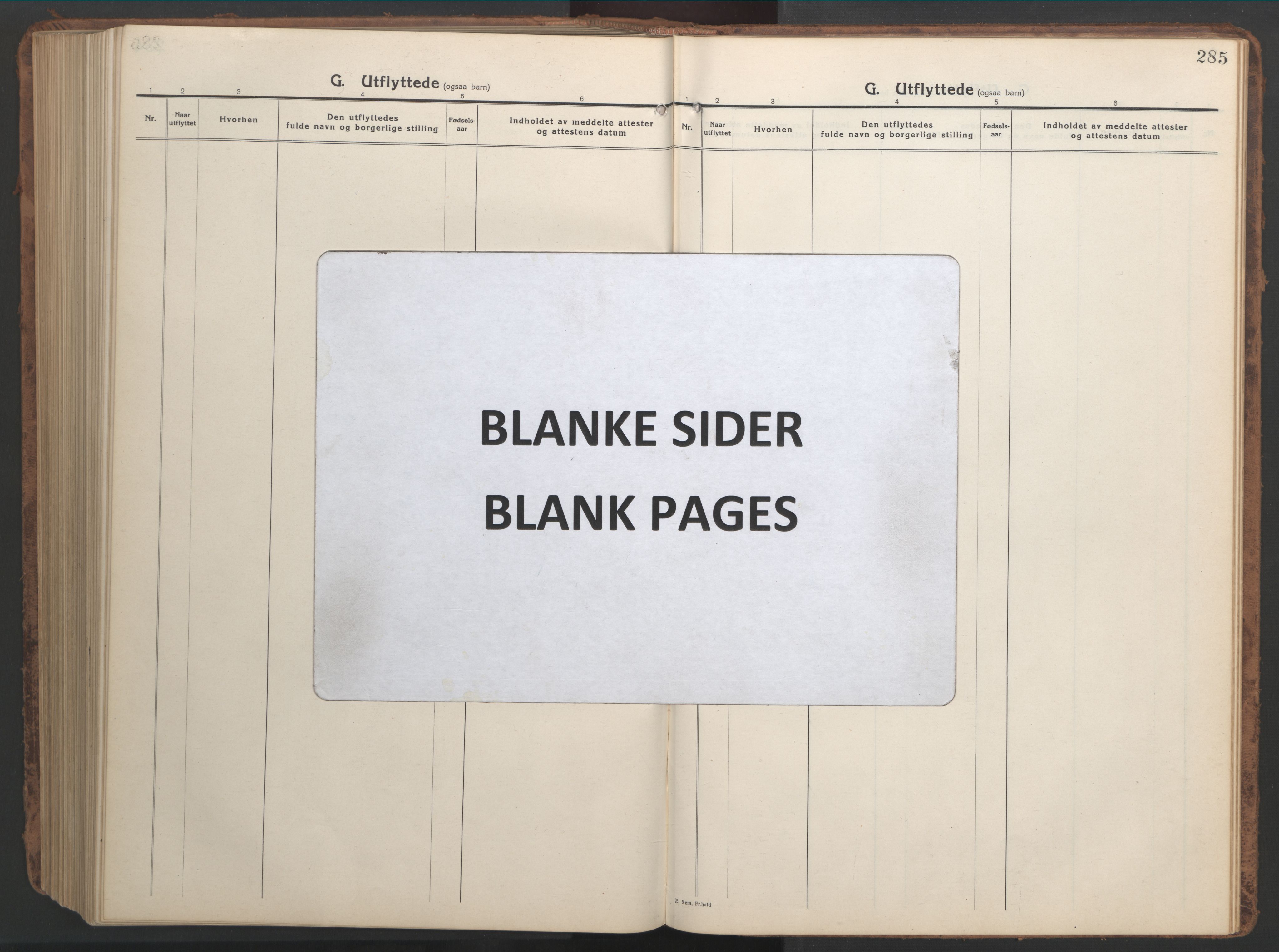 Ministerialprotokoller, klokkerbøker og fødselsregistre - Nordland, AV/SAT-A-1459/819/L0278: Klokkerbok nr. 819C04, 1917-1967, s. 285