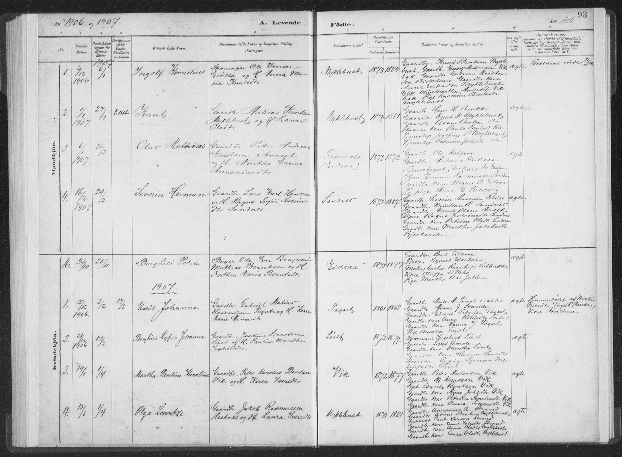 Ministerialprotokoller, klokkerbøker og fødselsregistre - Møre og Romsdal, SAT/A-1454/502/L0025: Ministerialbok nr. 502A03, 1885-1909, s. 93
