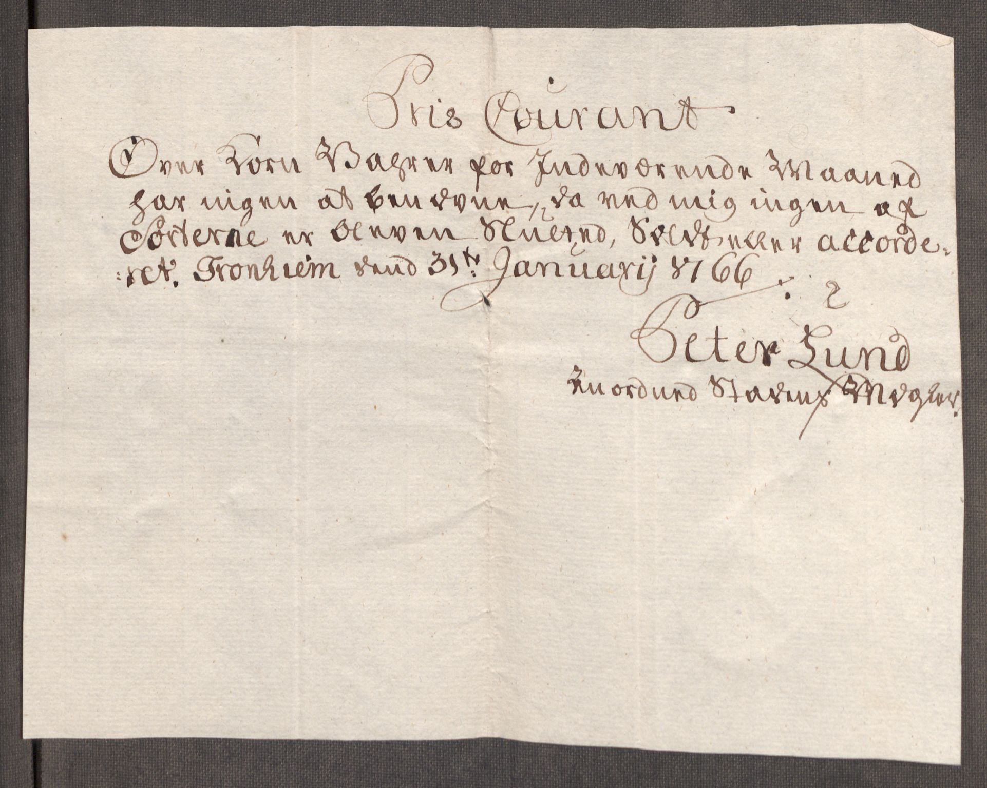 Rentekammeret inntil 1814, Realistisk ordnet avdeling, RA/EA-4070/Oe/L0009: [Ø1]: Nordafjelske priskuranter, 1759-1768, s. 329