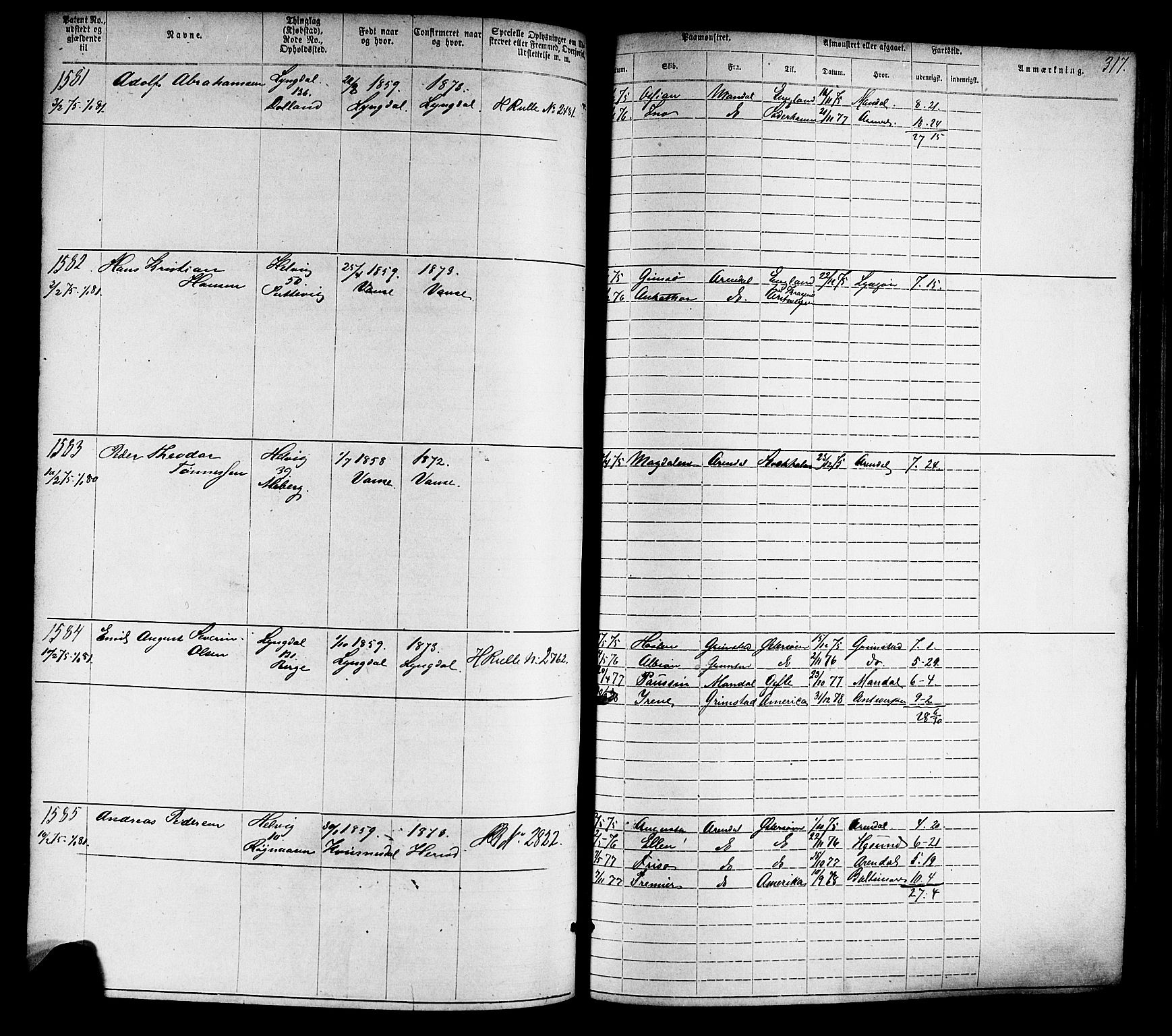 Farsund mønstringskrets, AV/SAK-2031-0017/F/Fa/L0005: Annotasjonsrulle nr 1-1910 med register, Z-2, 1869-1877, s. 347