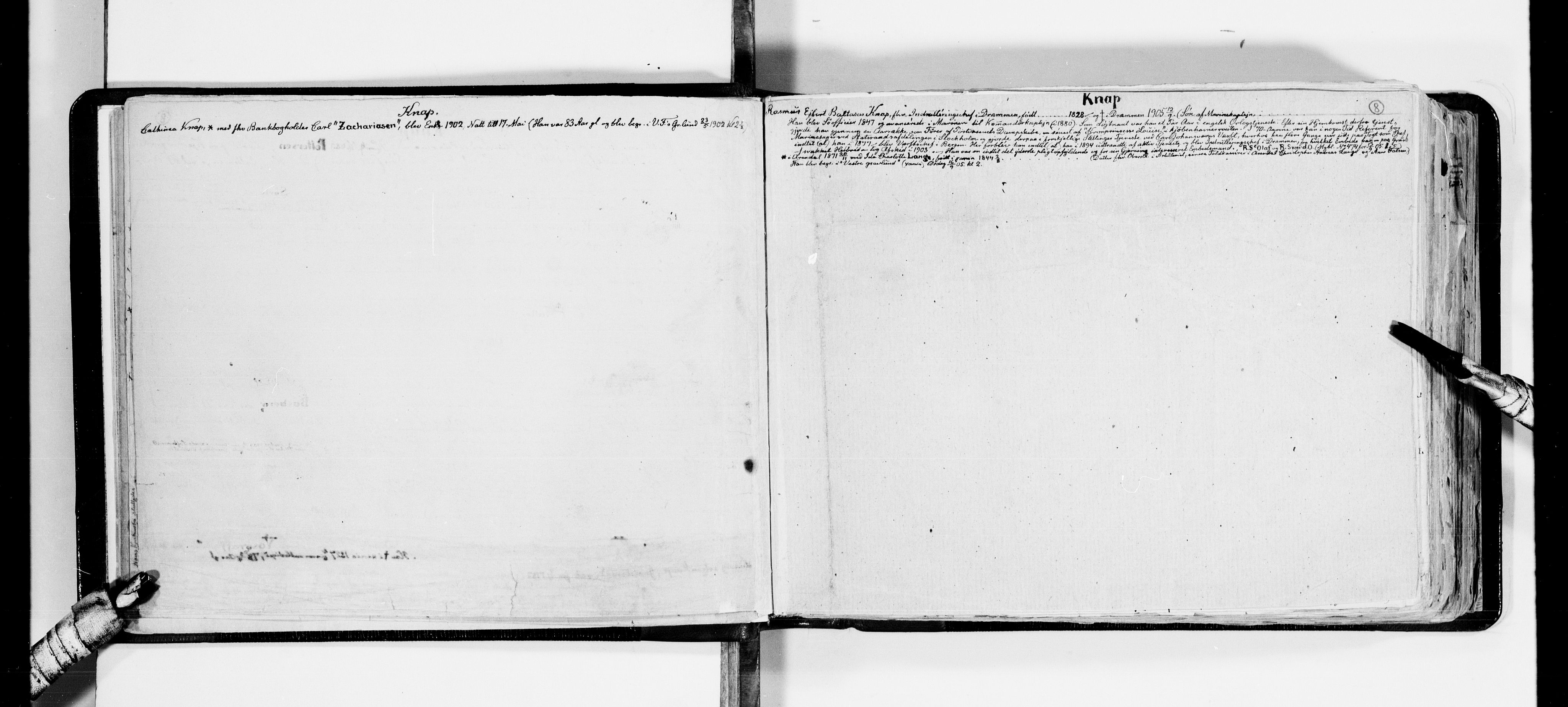 Lassens samlinger, AV/RA-PA-0051/F/Fa/L0024: Personalhistoriske og genealogiske opptegnelser: Knagenhjelm - Køster, 1500-1907