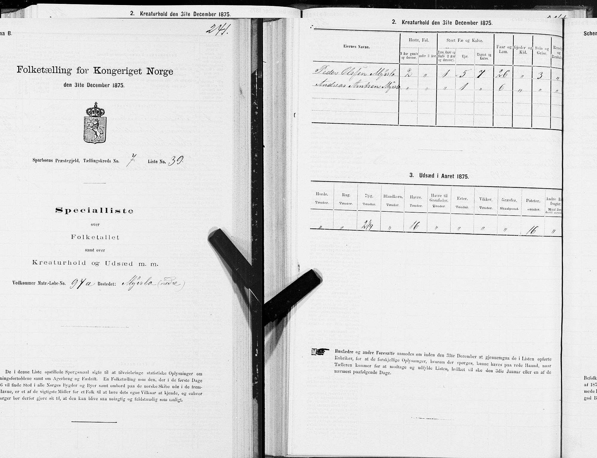 SAT, Folketelling 1875 for 1731P Sparbu prestegjeld, 1875, s. 3241