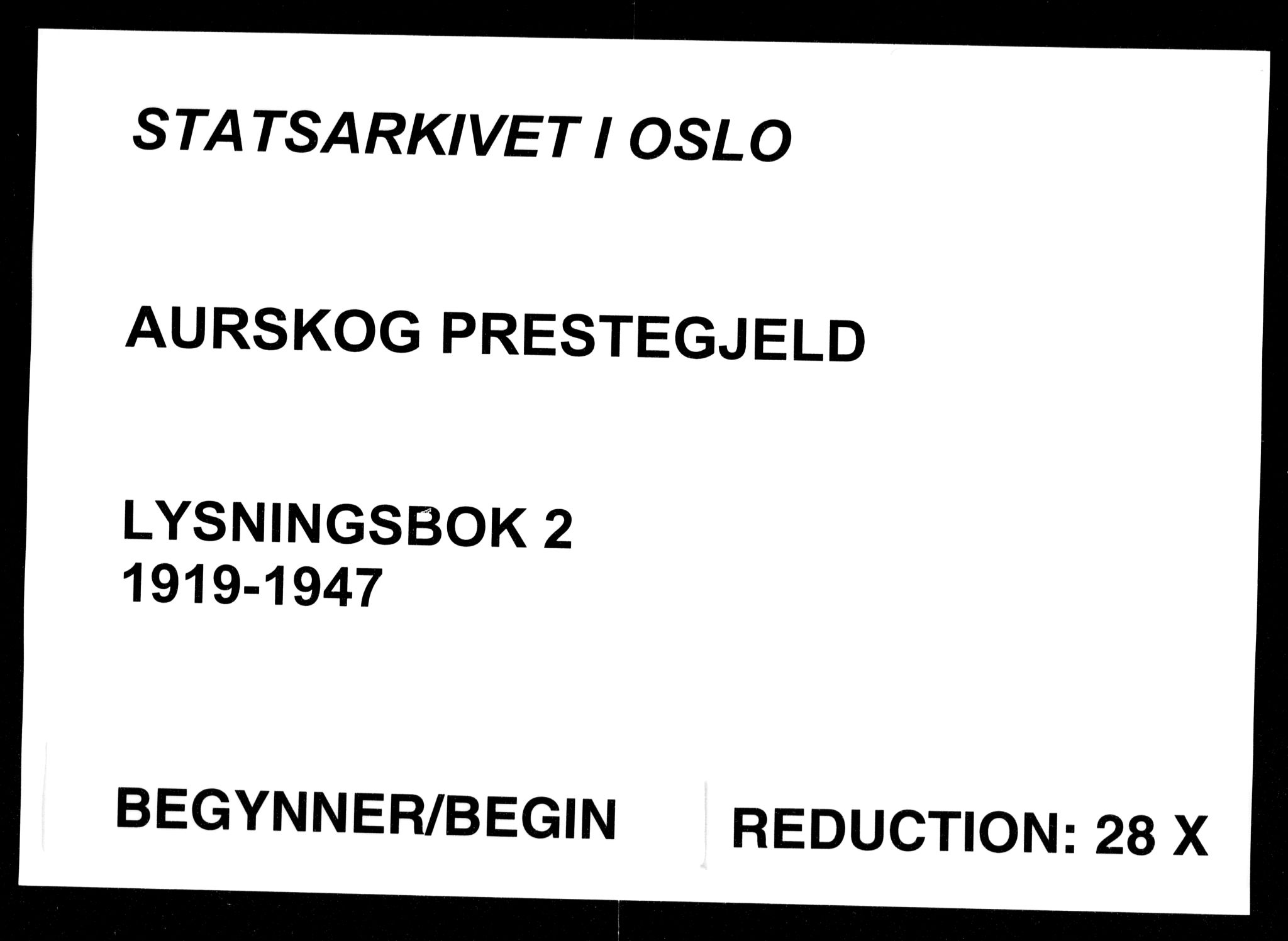 Aurskog prestekontor Kirkebøker, SAO/A-10304a/H/Ha/L0002: Lysningsprotokoll nr. 2, 1919-1947