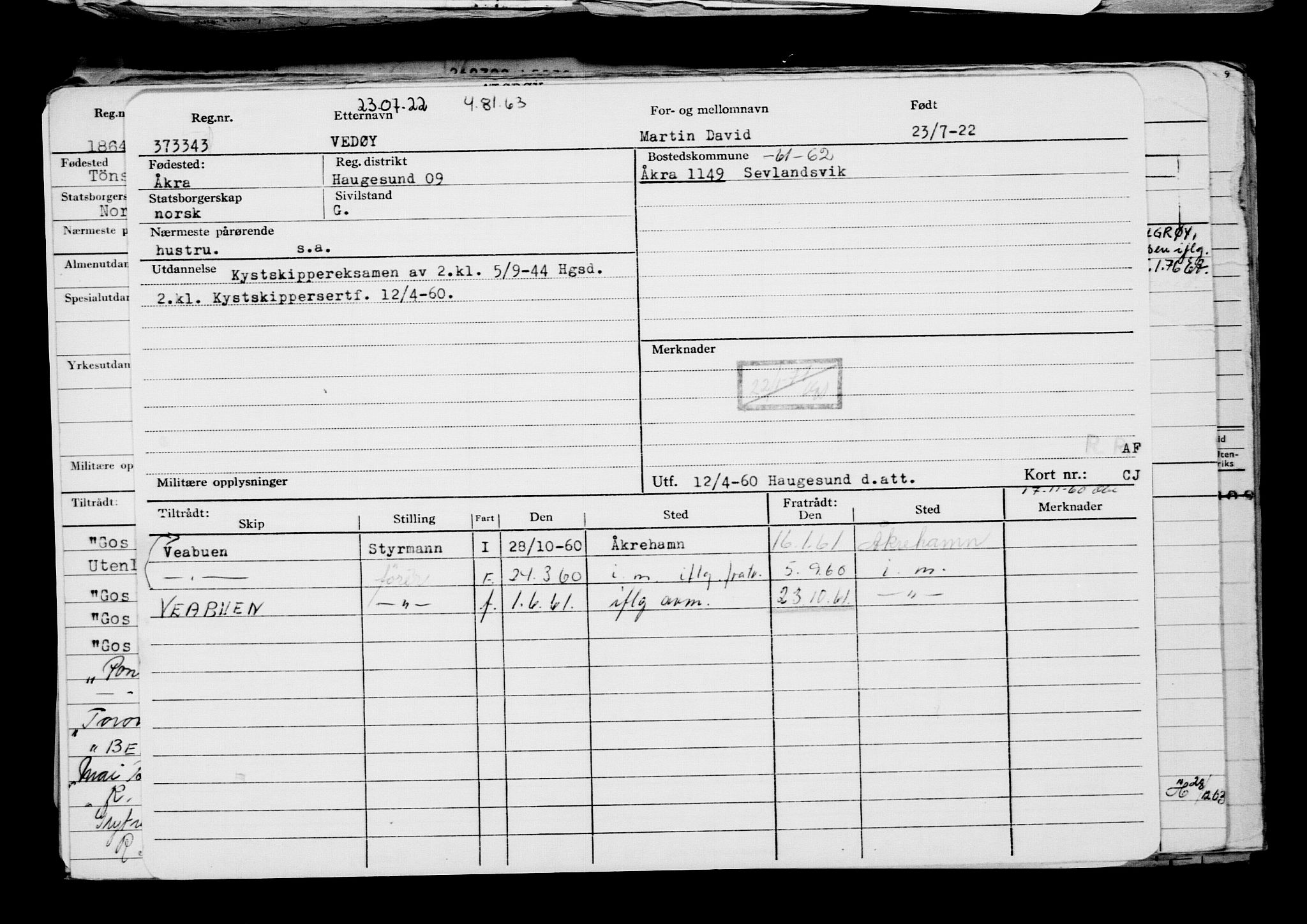 Direktoratet for sjømenn, AV/RA-S-3545/G/Gb/L0209: Hovedkort, 1922, s. 72