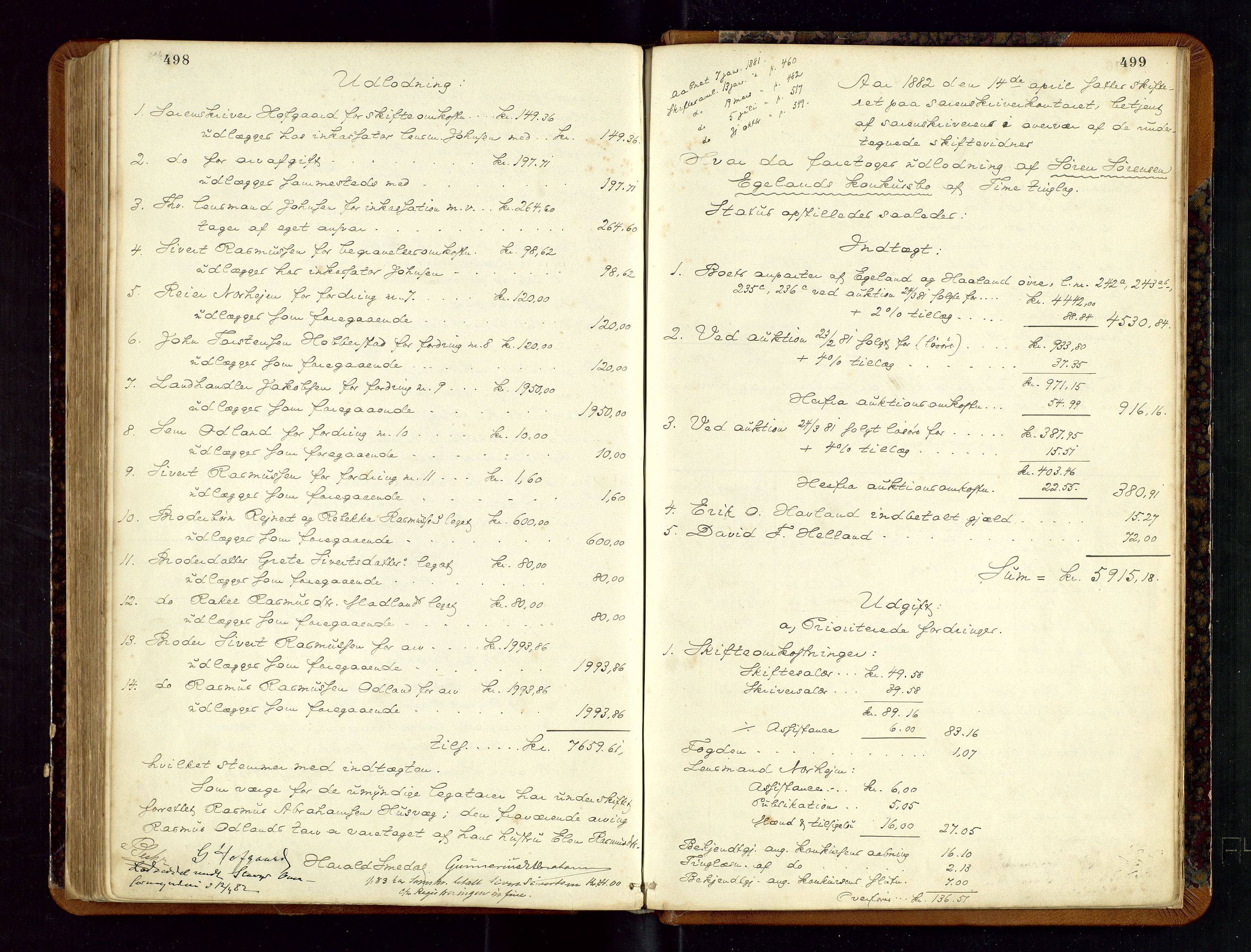Jæren sorenskriveri, AV/SAST-A-100310/01/5/50/50BB/L0002: SKIFTEUTLODNINGSPROTOKOLL, 1877-1882, s. 498-499