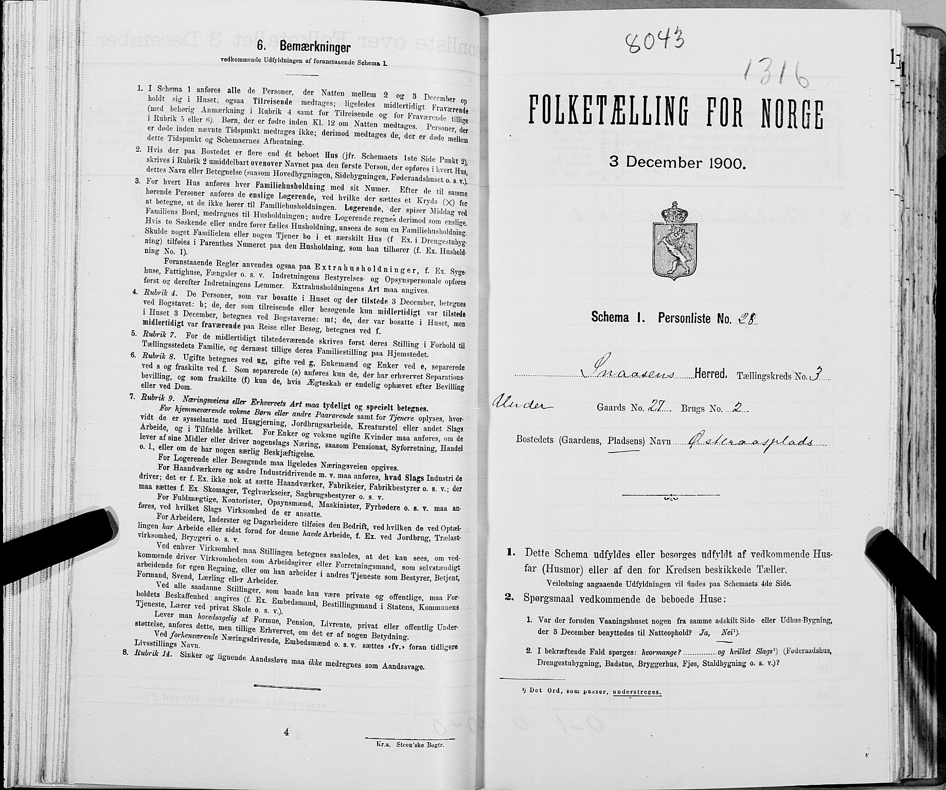 SAT, Folketelling 1900 for 1736 Snåsa herred, 1900, s. 648