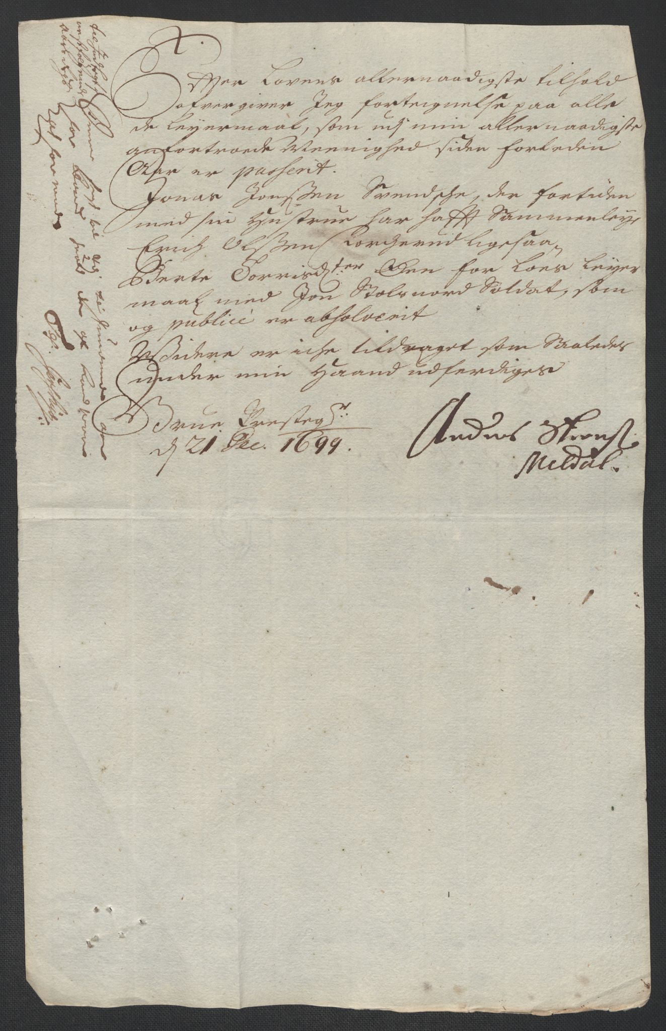 Rentekammeret inntil 1814, Reviderte regnskaper, Fogderegnskap, AV/RA-EA-4092/R13/L0837: Fogderegnskap Solør, Odal og Østerdal, 1699, s. 49