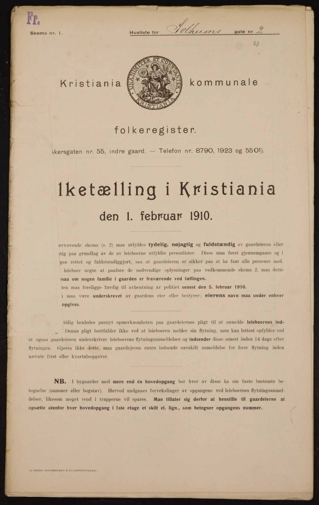 OBA, Kommunal folketelling 1.2.1910 for Kristiania, 1910, s. 94835