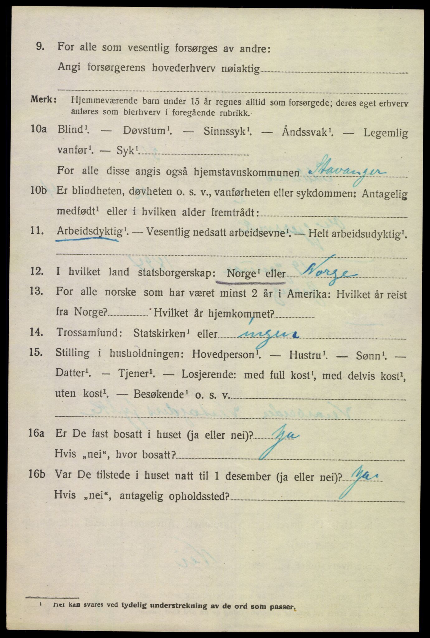 SAK, Folketelling 1920 for 1012 Oddernes herred, 1920, s. 4448