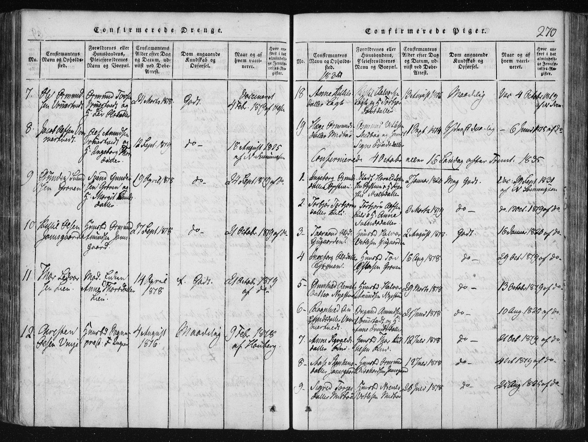 Vinje kirkebøker, AV/SAKO-A-312/F/Fa/L0003: Ministerialbok nr. I 3, 1814-1843, s. 270