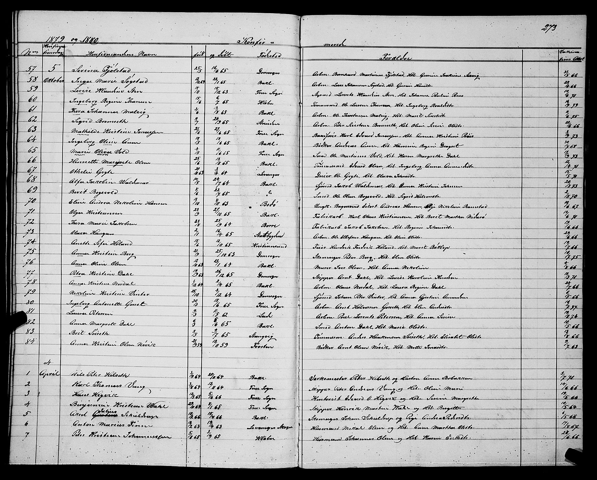Ministerialprotokoller, klokkerbøker og fødselsregistre - Sør-Trøndelag, SAT/A-1456/604/L0220: Klokkerbok nr. 604C03, 1870-1885, s. 273
