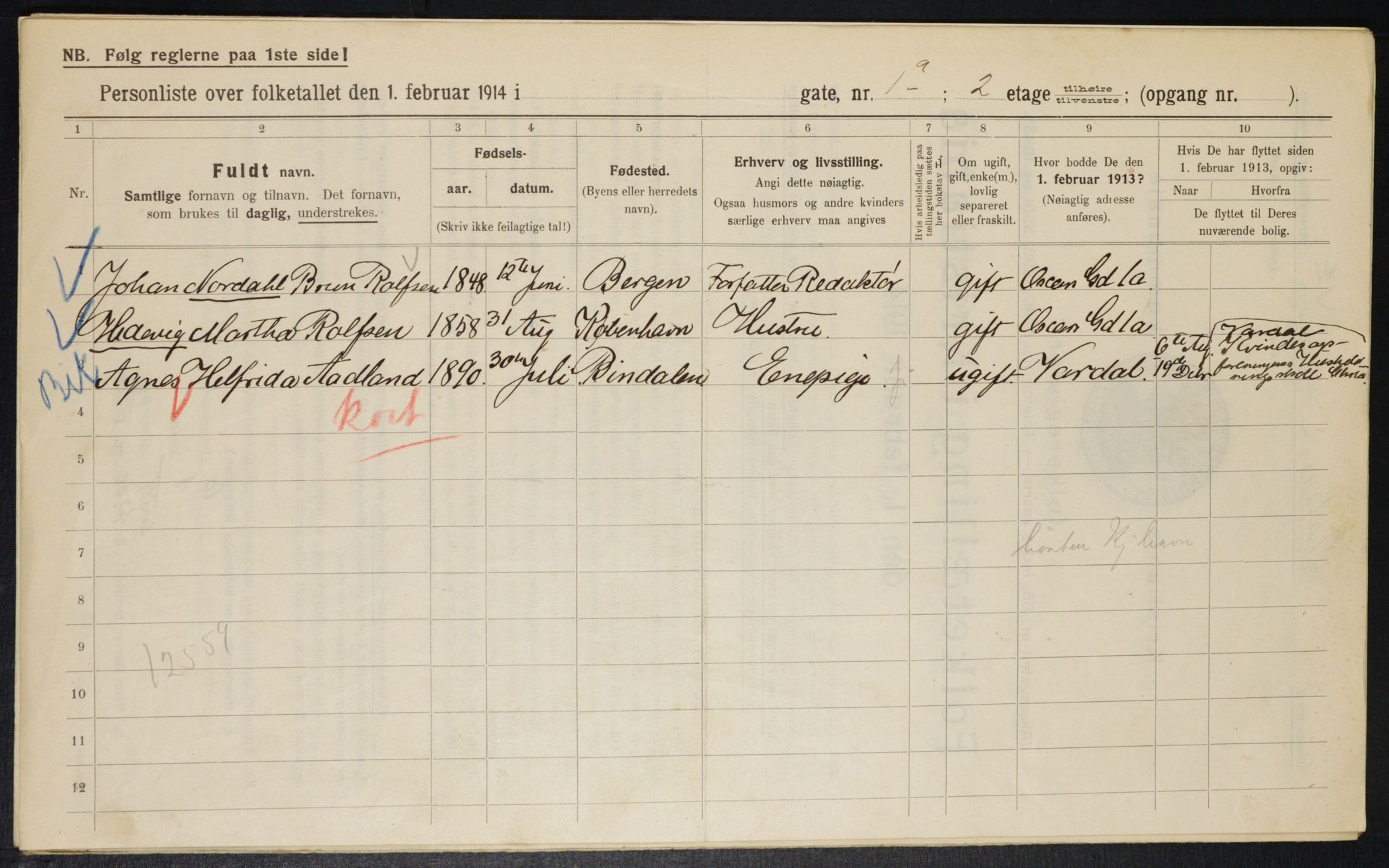 OBA, Kommunal folketelling 1.2.1914 for Kristiania, 1914, s. 76122