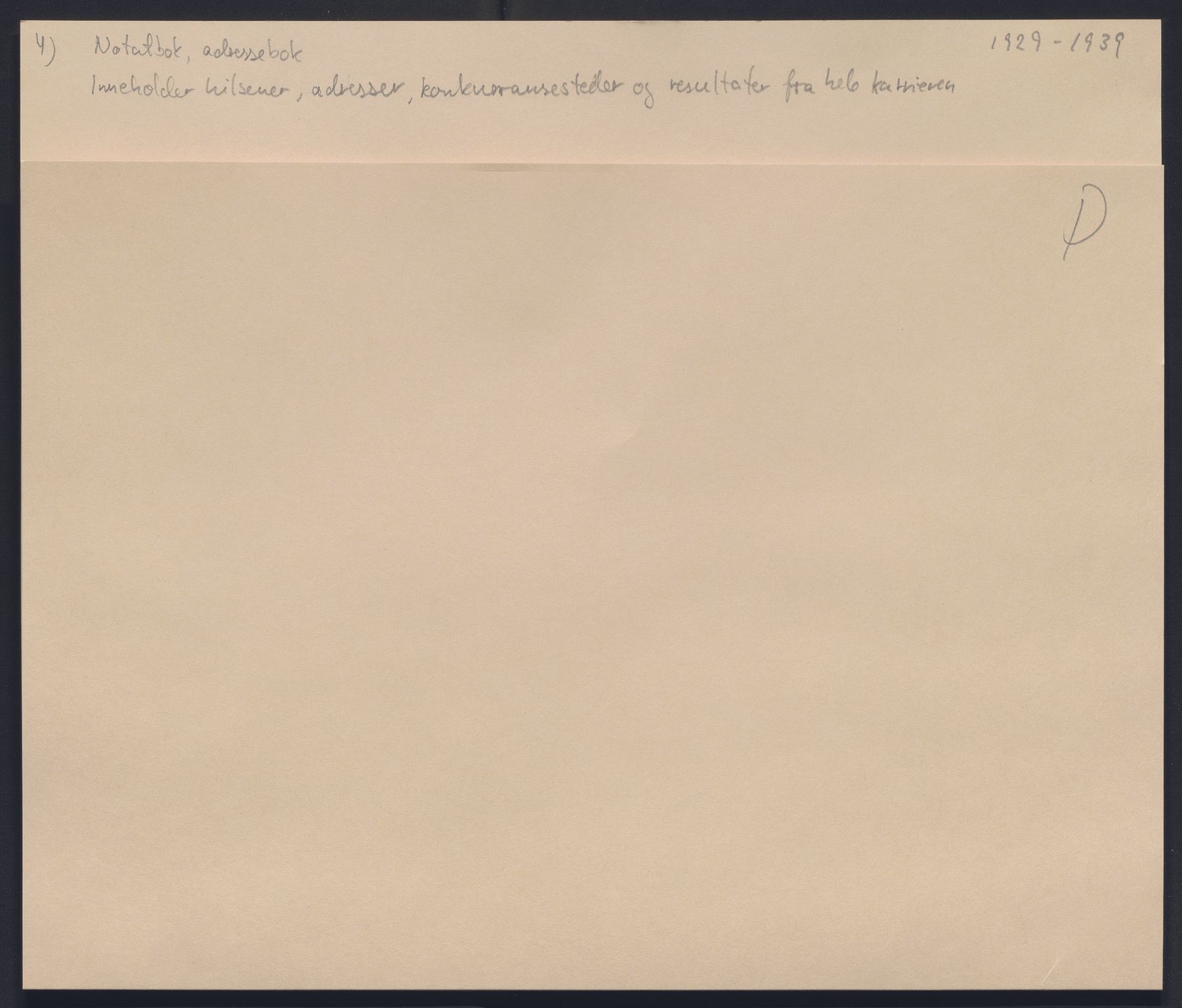  Kolstad, Johanne, RA/PA-2118/F/Fa/L0001/0004: Brev, telegrammer, Scrapbook / Notatbok, adressebok, 1929-1939