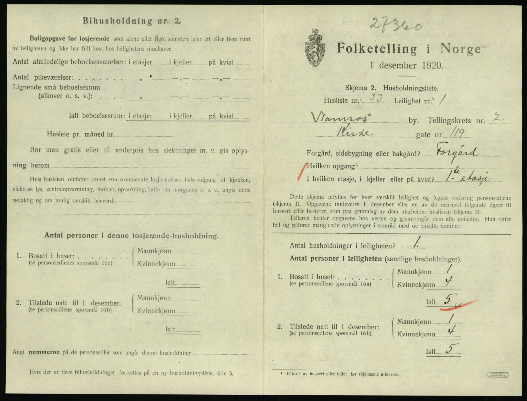 SAT, Folketelling 1920 for 1703 Namsos ladested, 1920, s. 1079